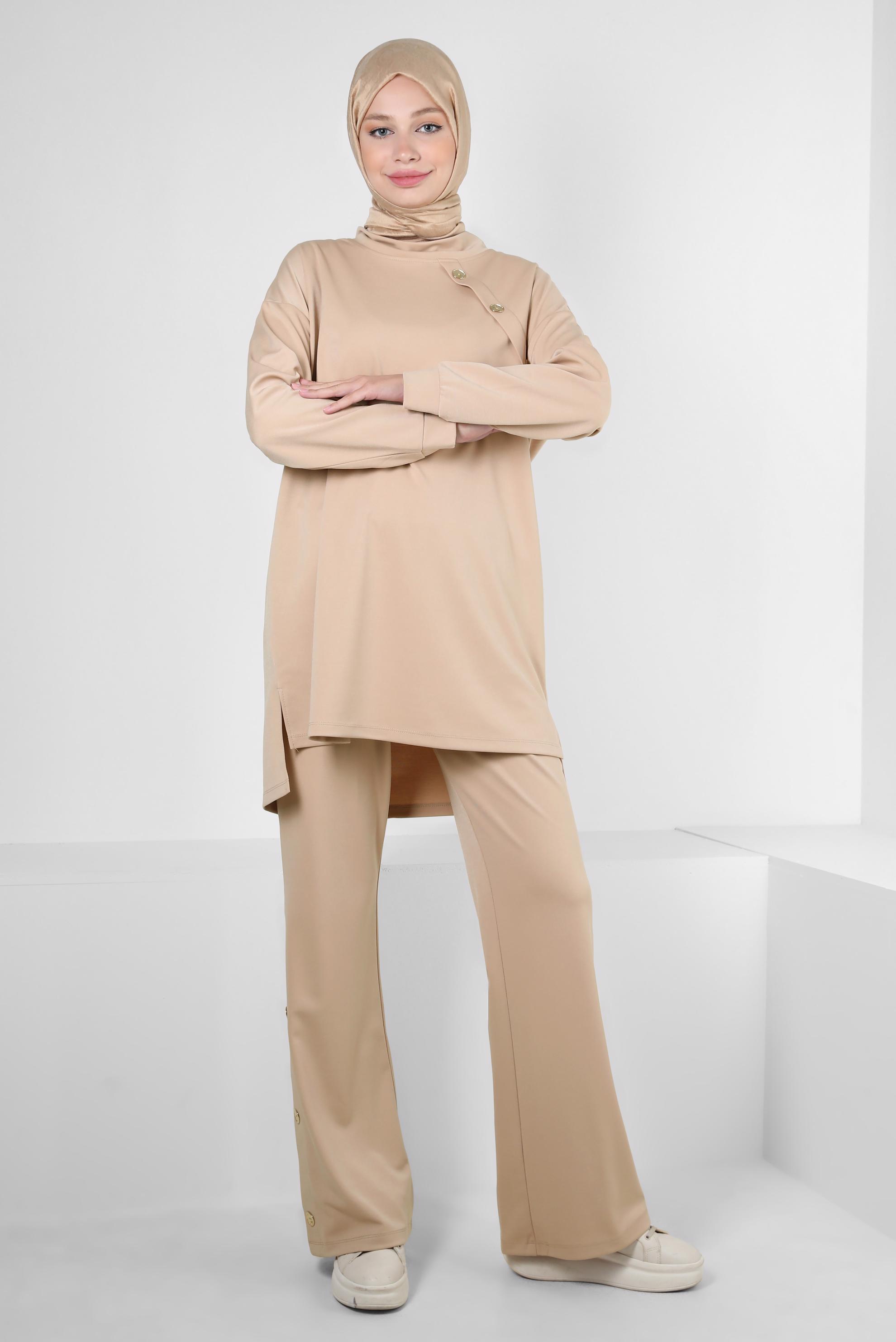 Vêtements hijab BEIGE SURVÊTEMENT AVEC PANTALON 43661