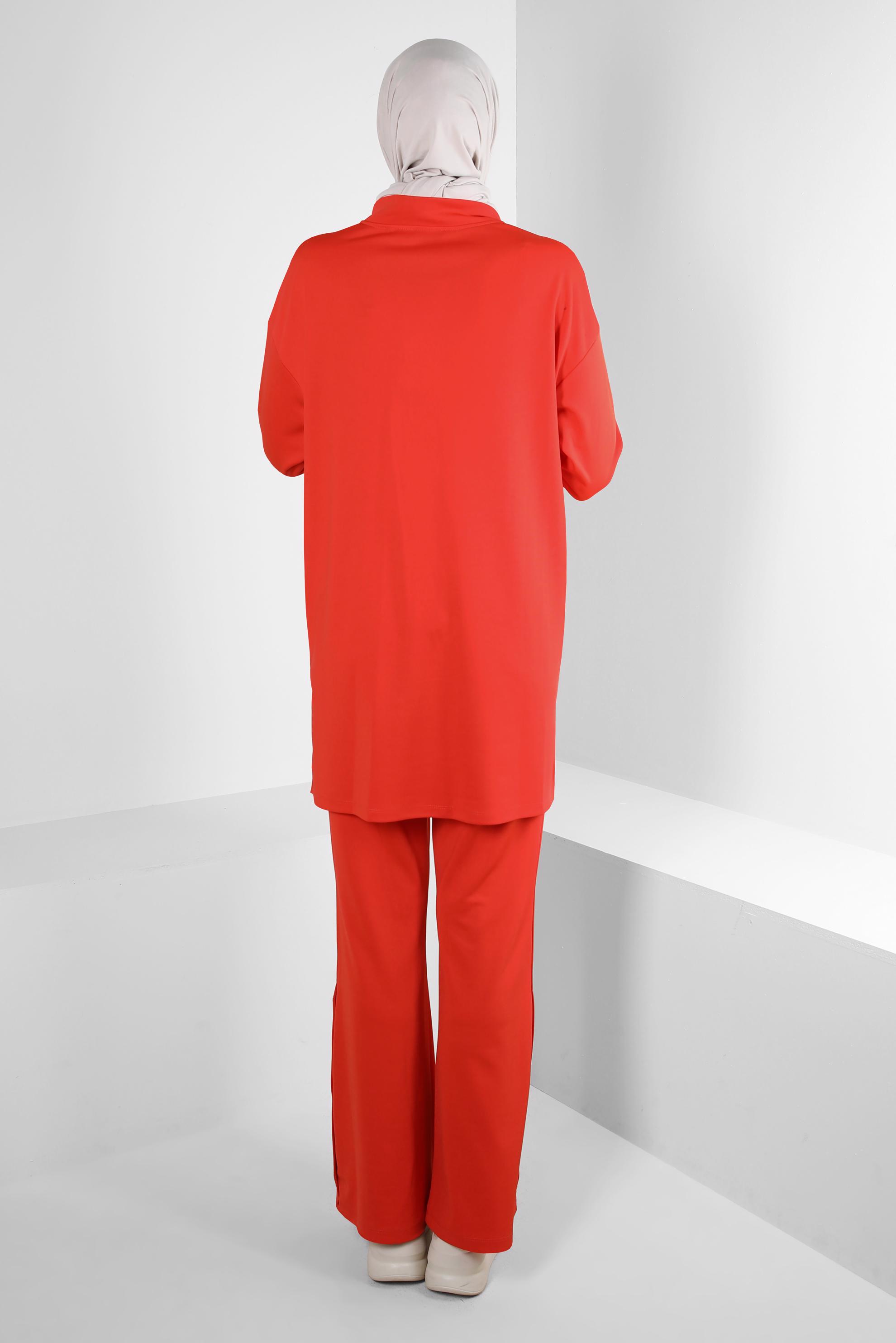 Tesettür giyim MERCAN İSPANYOL PAÇA İKİLİ EŞOFMAN TAKIM 43661