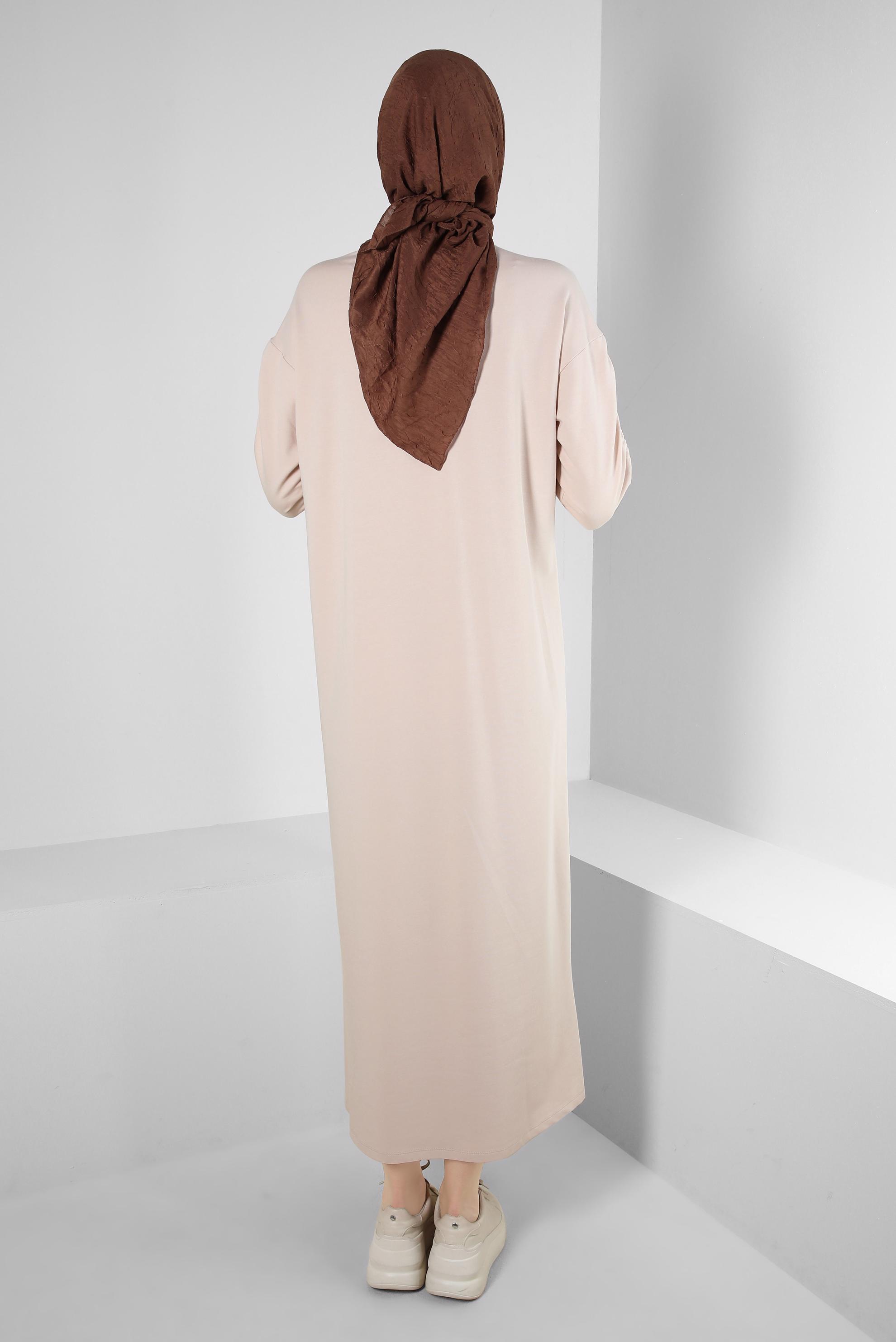 Vêtements hijab BEIGE ROBE SURVÊTEMENT IMPRIMÉ 43663