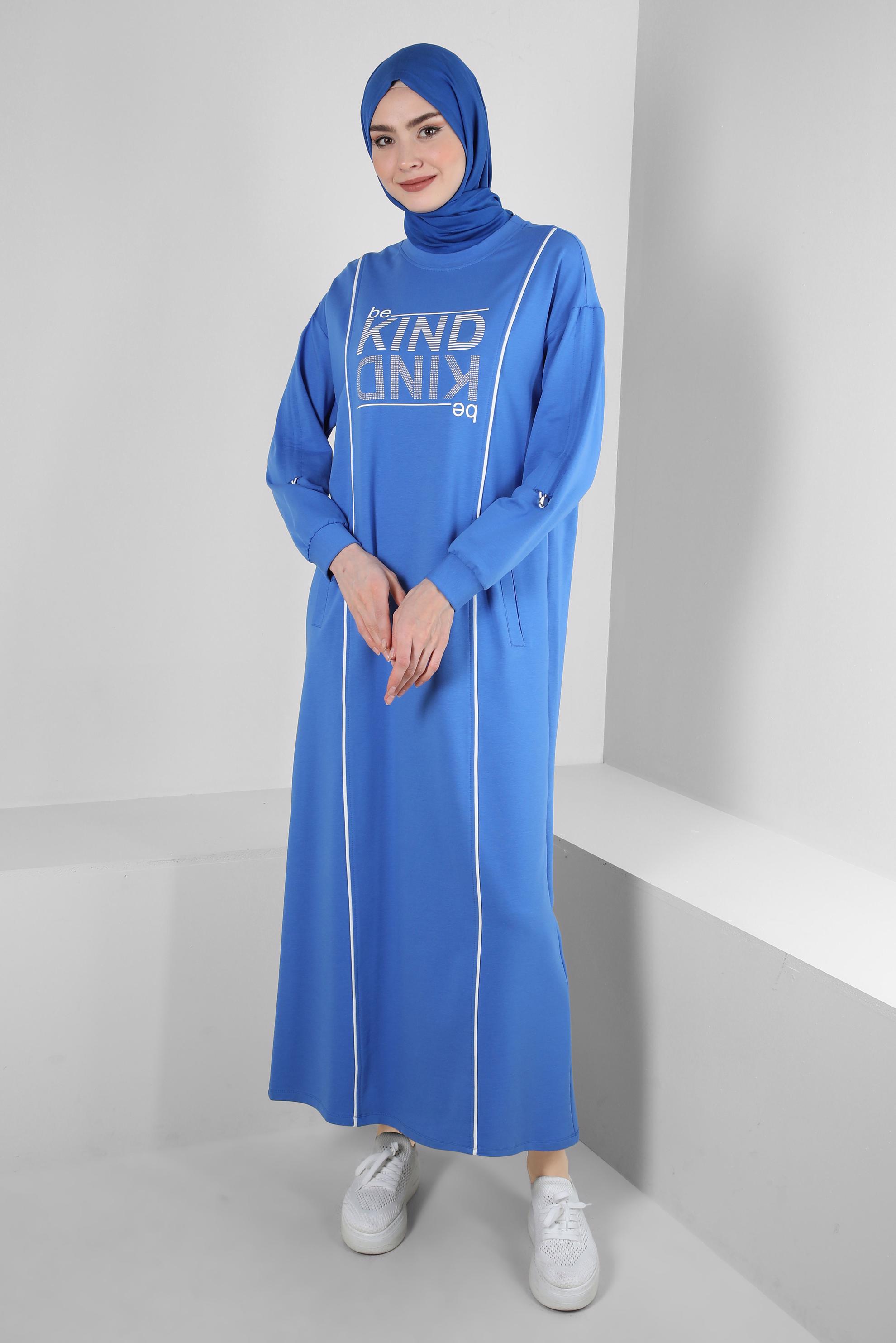 Vêtements hijab BLEU ROBE SURVÊTEMENT IMPRIMÉ 43663