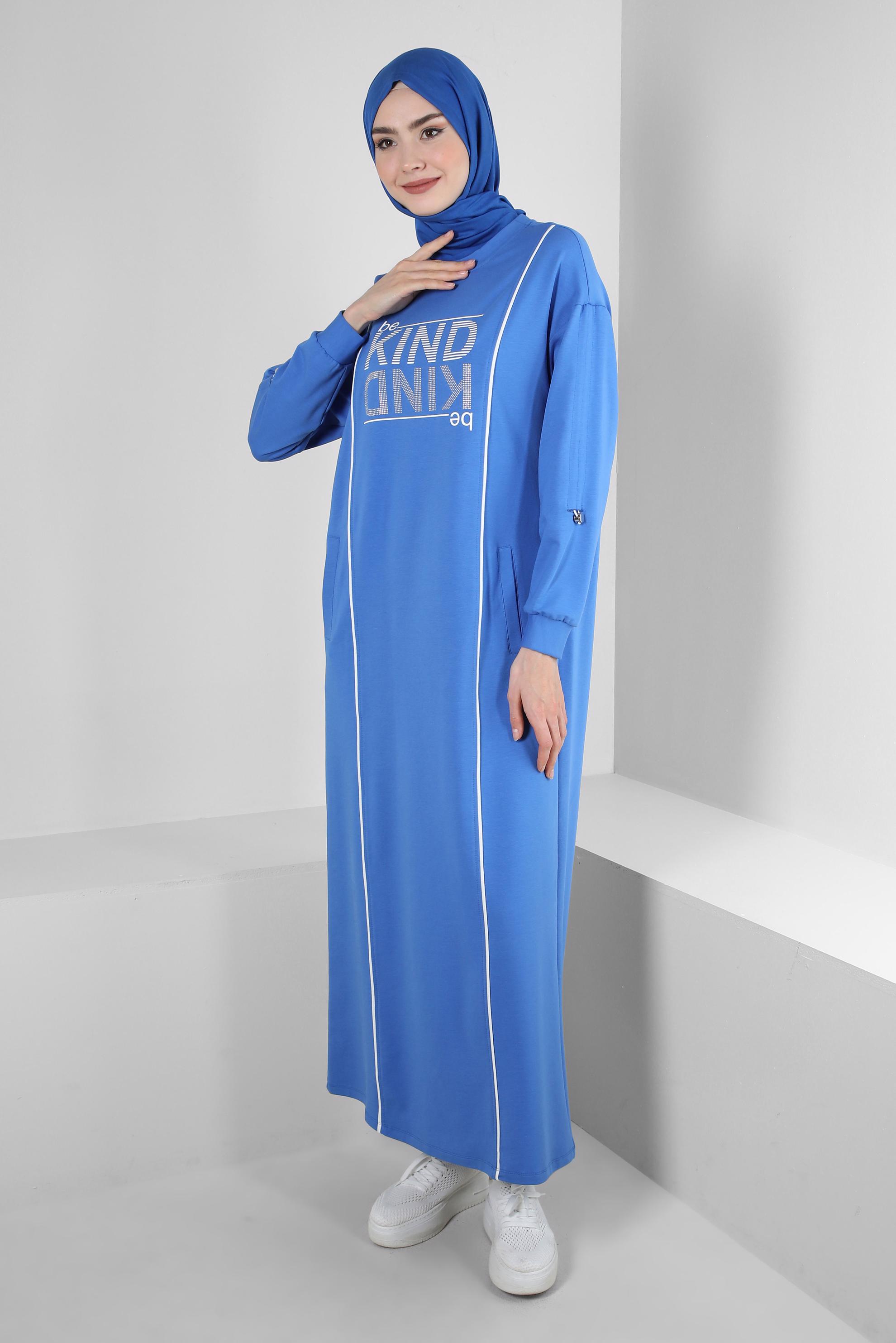 Vêtements hijab BLEU ROBE SURVÊTEMENT IMPRIMÉ 43663