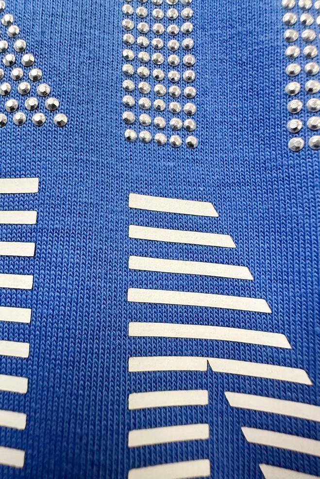 Tesettür giyim MAVİ YAZI BASKILI EŞOFMAN ELBİSE 43663 - ALVİNA