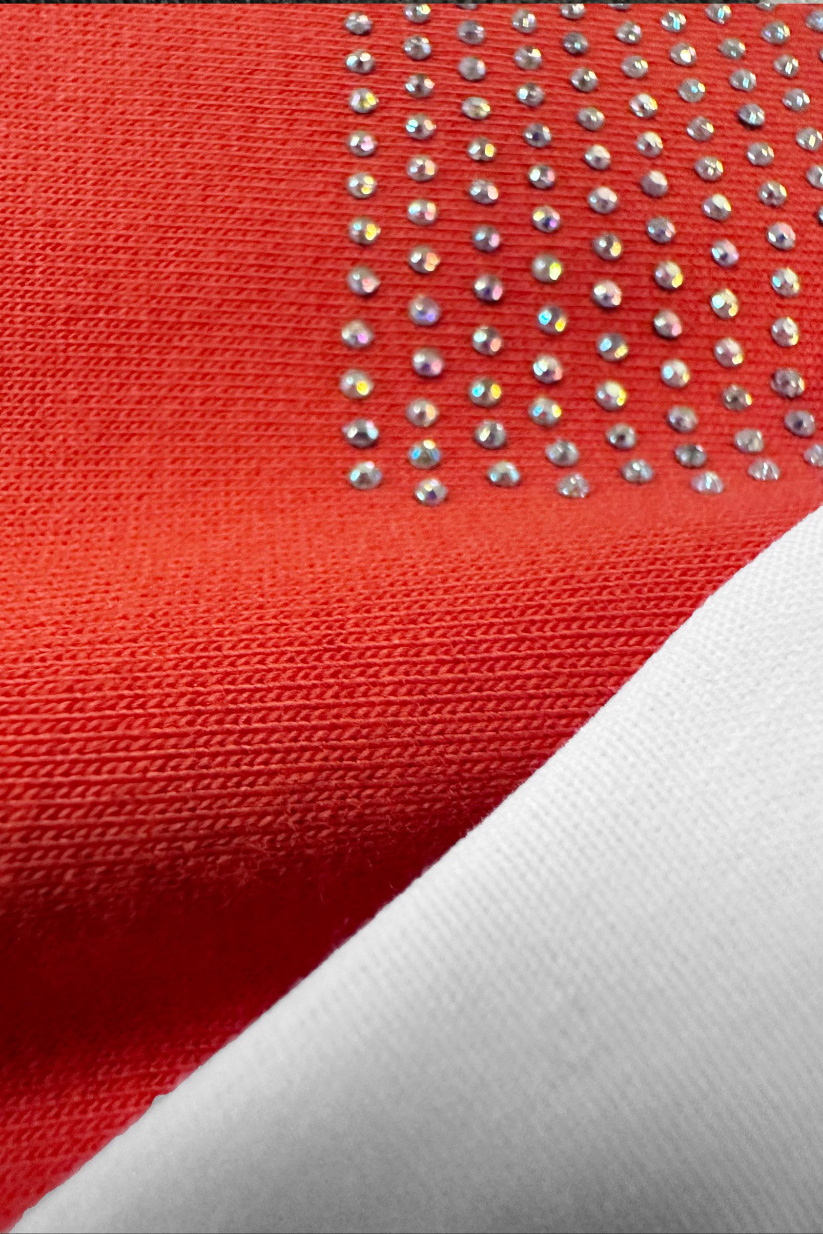 Tesettür giyim KIRMIZI YAZI BASKILI GARNİLİ EŞOFMAN TUNİK 43664