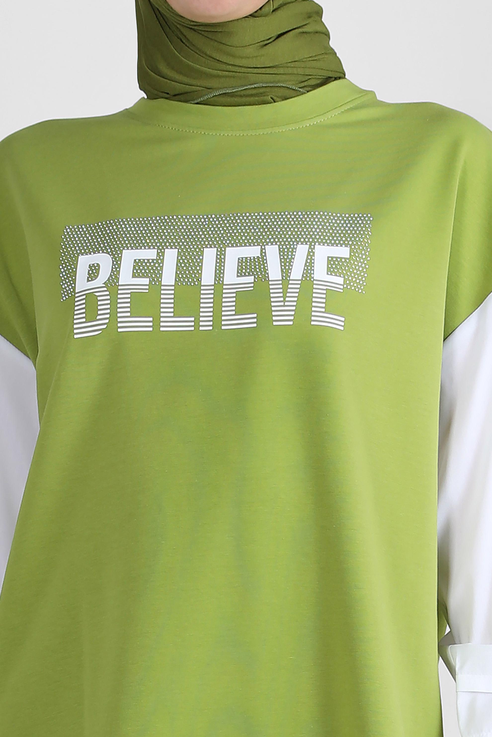 Vêtements hijab VERT TUNIQUE DE SURVÊTEMENT IMPRIMÉ 43664