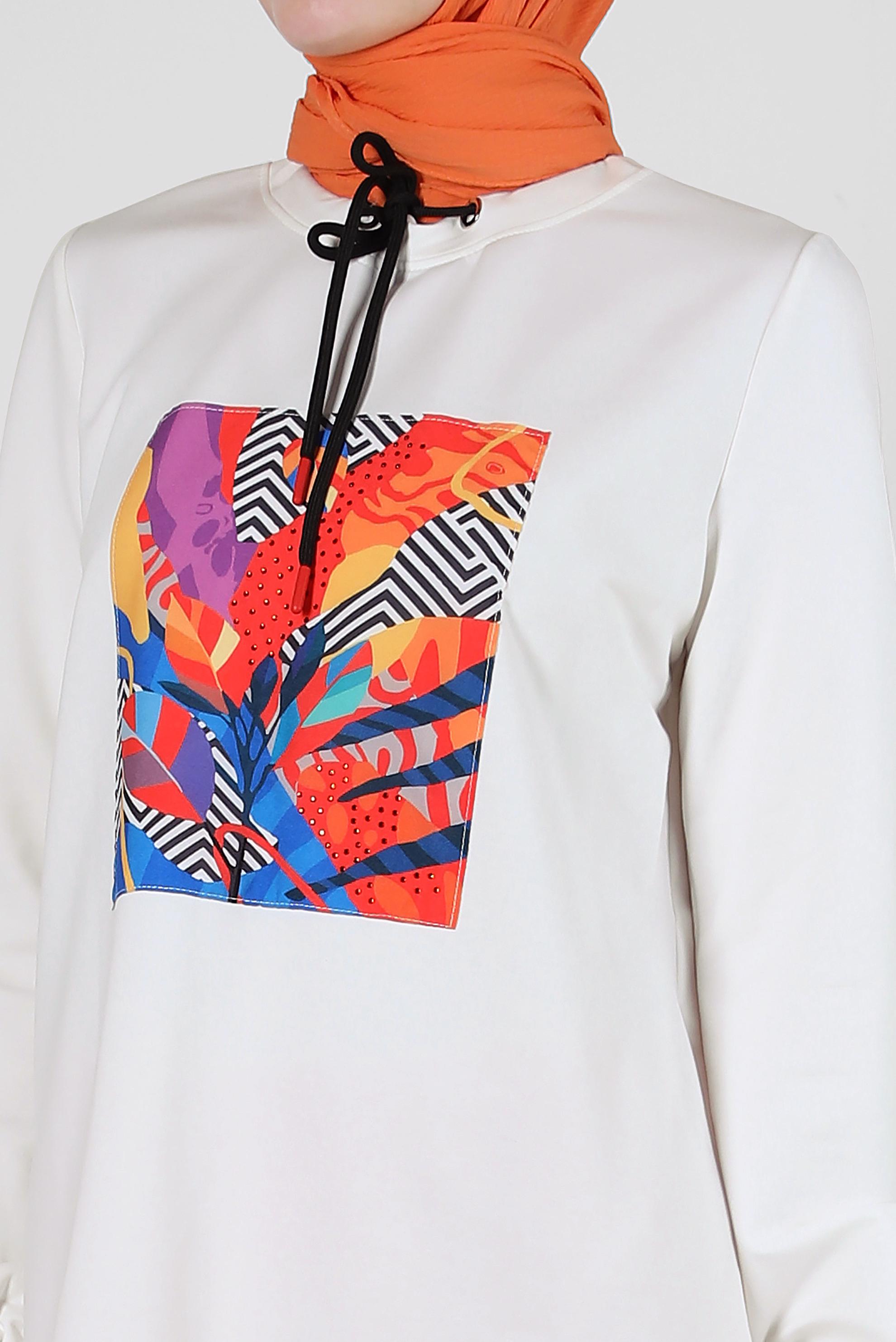 Vêtements hijab ROUGE ENSEMBLE DE SURVÊTEMENT TAILLE ÉLASTIQUE IMPRIMÉ AVEC JUPE 43691