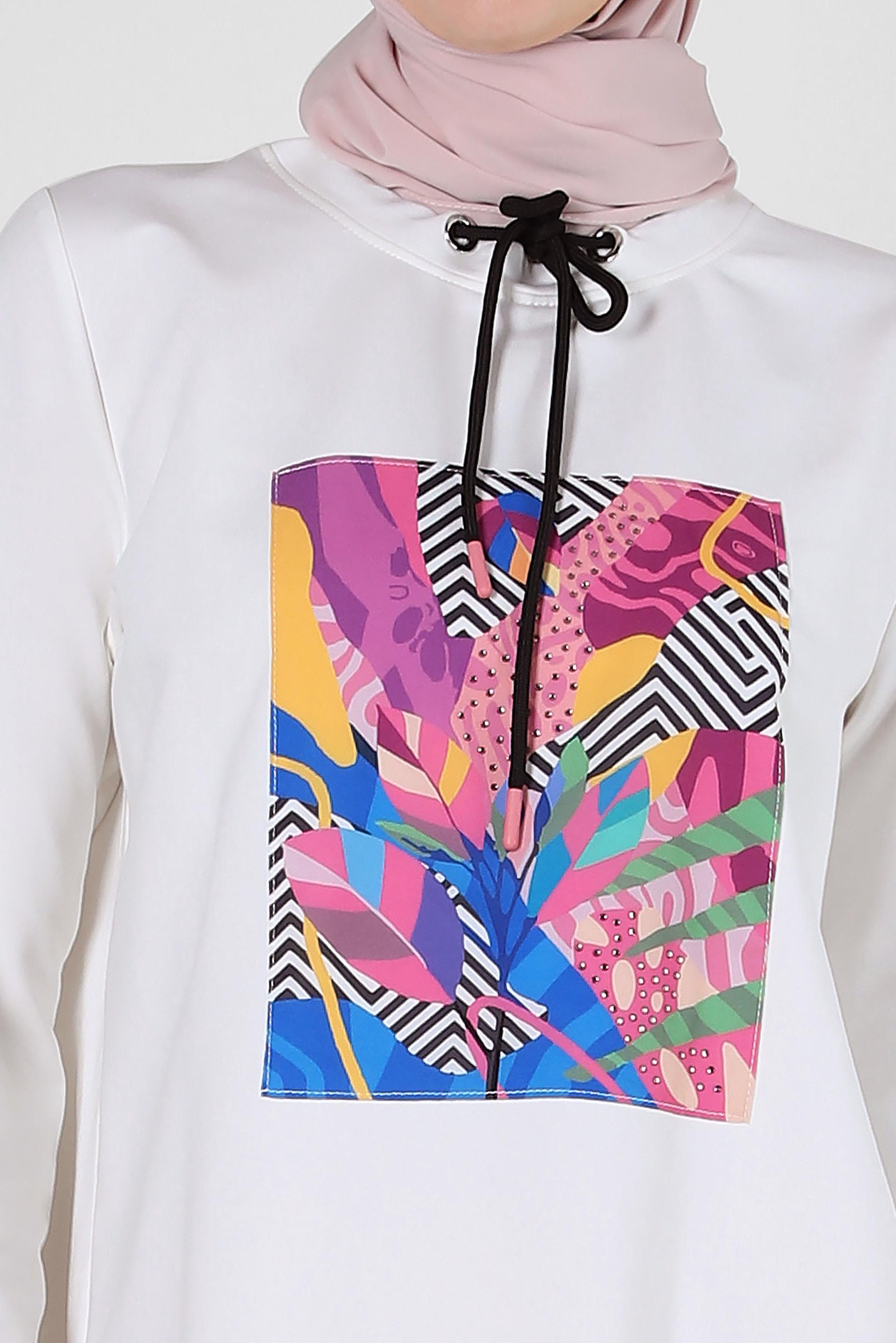 Vêtements hijab ROSE ENSEMBLE DE SURVÊTEMENT TAILLE ÉLASTIQUE IMPRIMÉ AVEC JUPE 43691