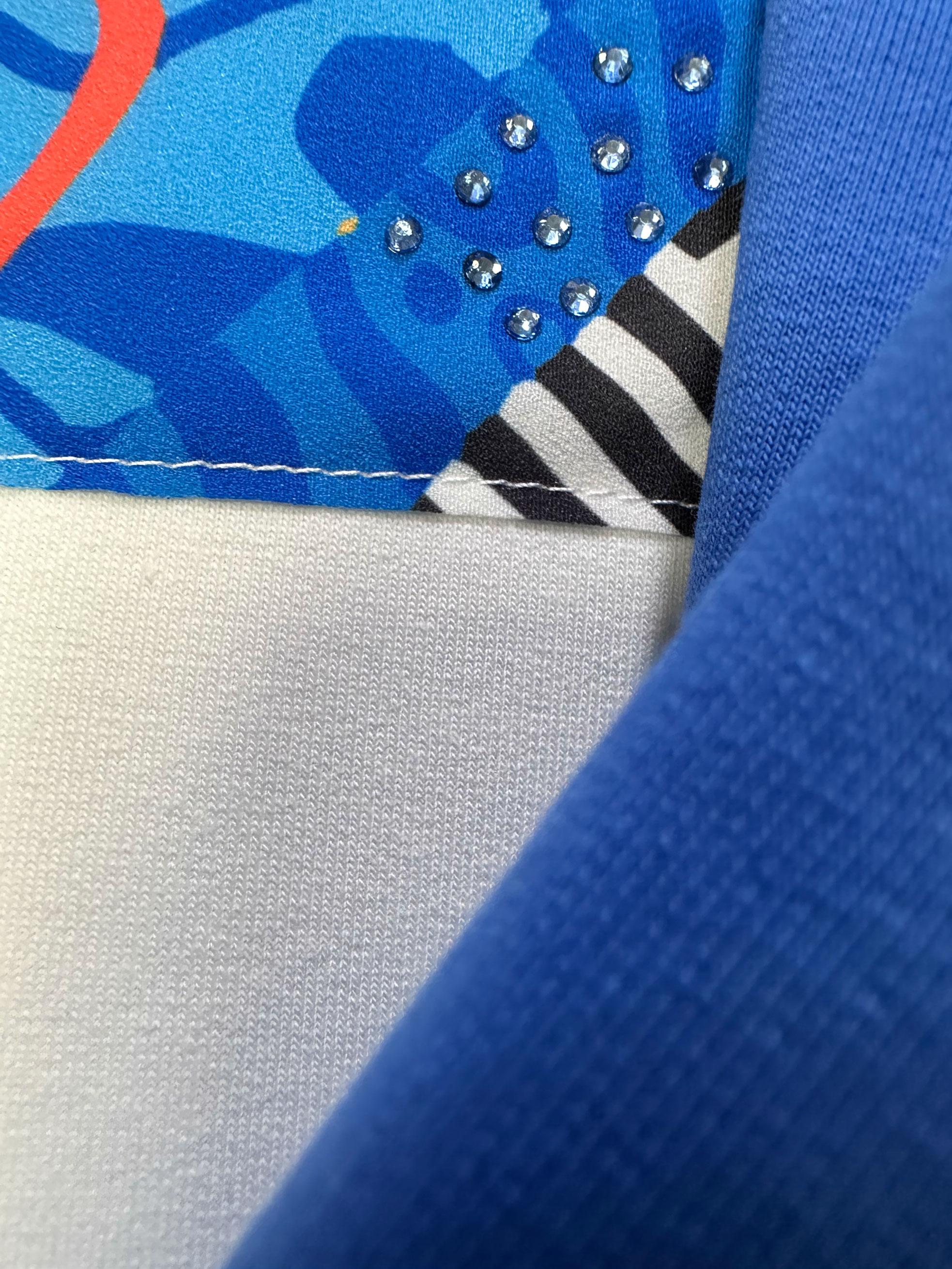 Vêtements hijab BLEU ENSEMBLE DE SURVÊTEMENT TAILLE ÉLASTIQUE IMPRIMÉ AVEC JUPE 43691