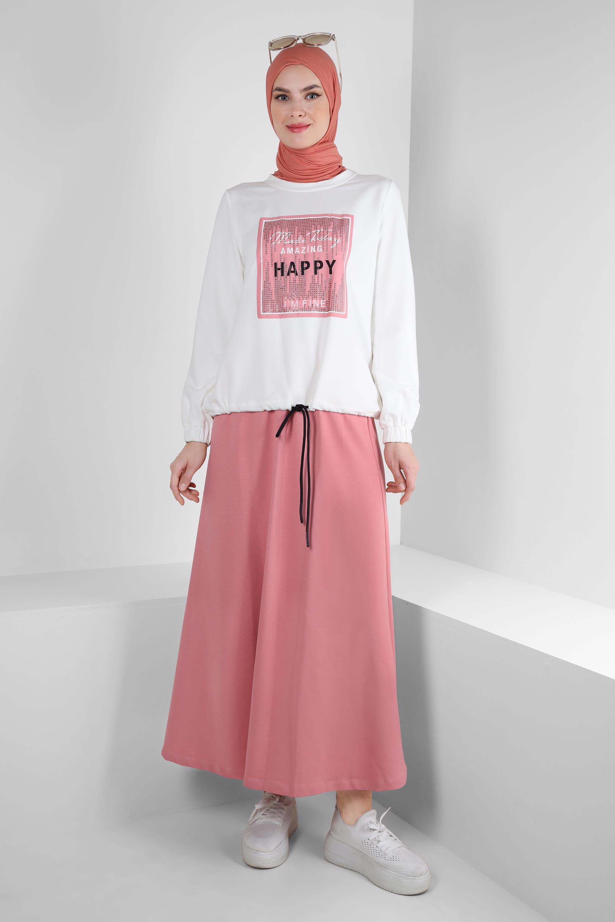 Vêtements hijab ROSE SURVÊTEMENT IMPRIMÉ AVEC JUPE 43692