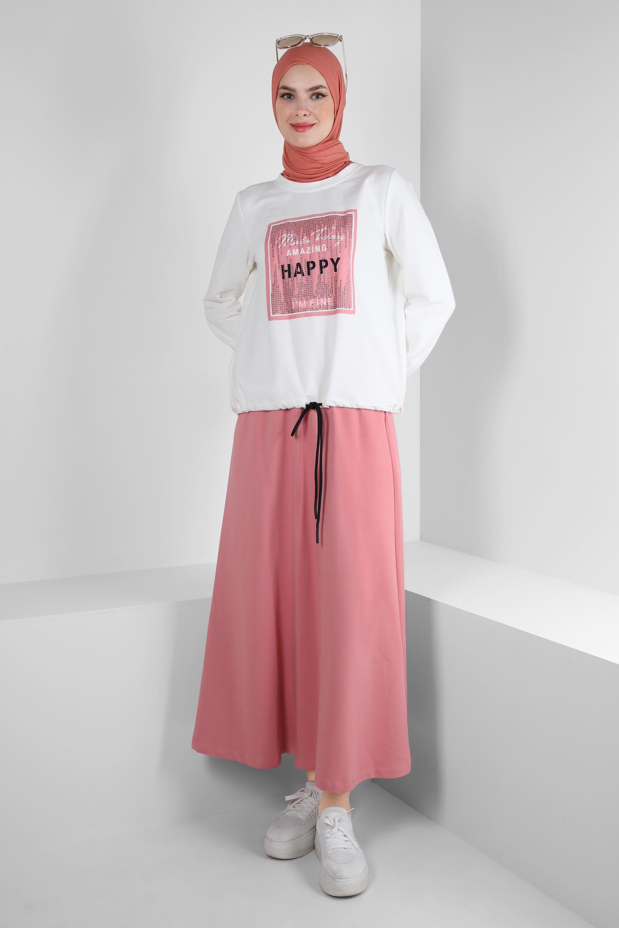 Vêtements hijab ROSE SURVÊTEMENT IMPRIMÉ AVEC JUPE 43692