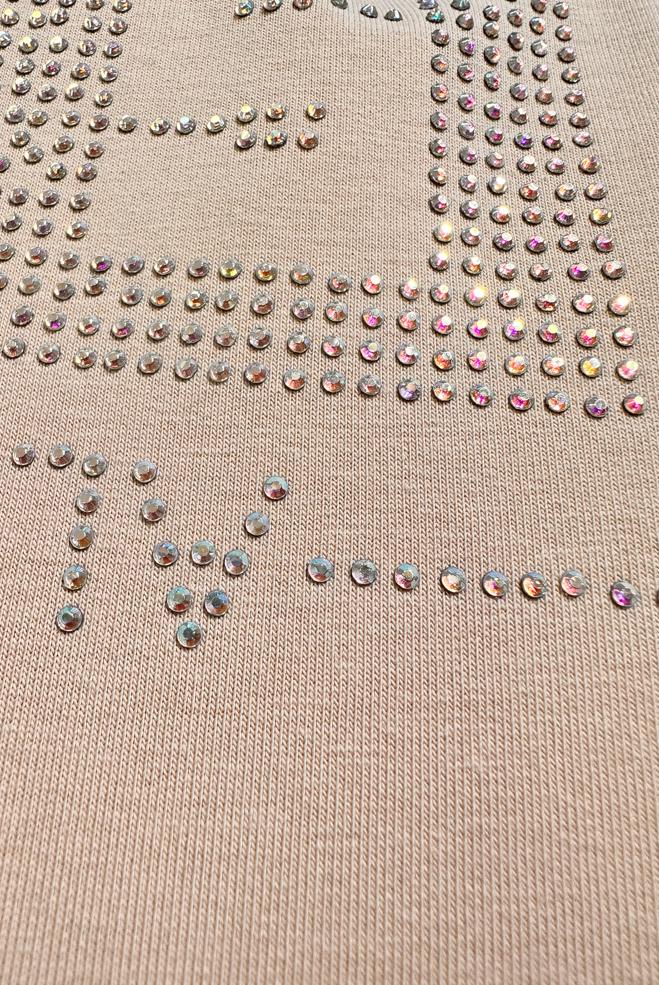 Hijab clothing BEIGE PRINTED TRACKSUIT DRESS WITH TIE DETAIL 43693  - ALVİNA