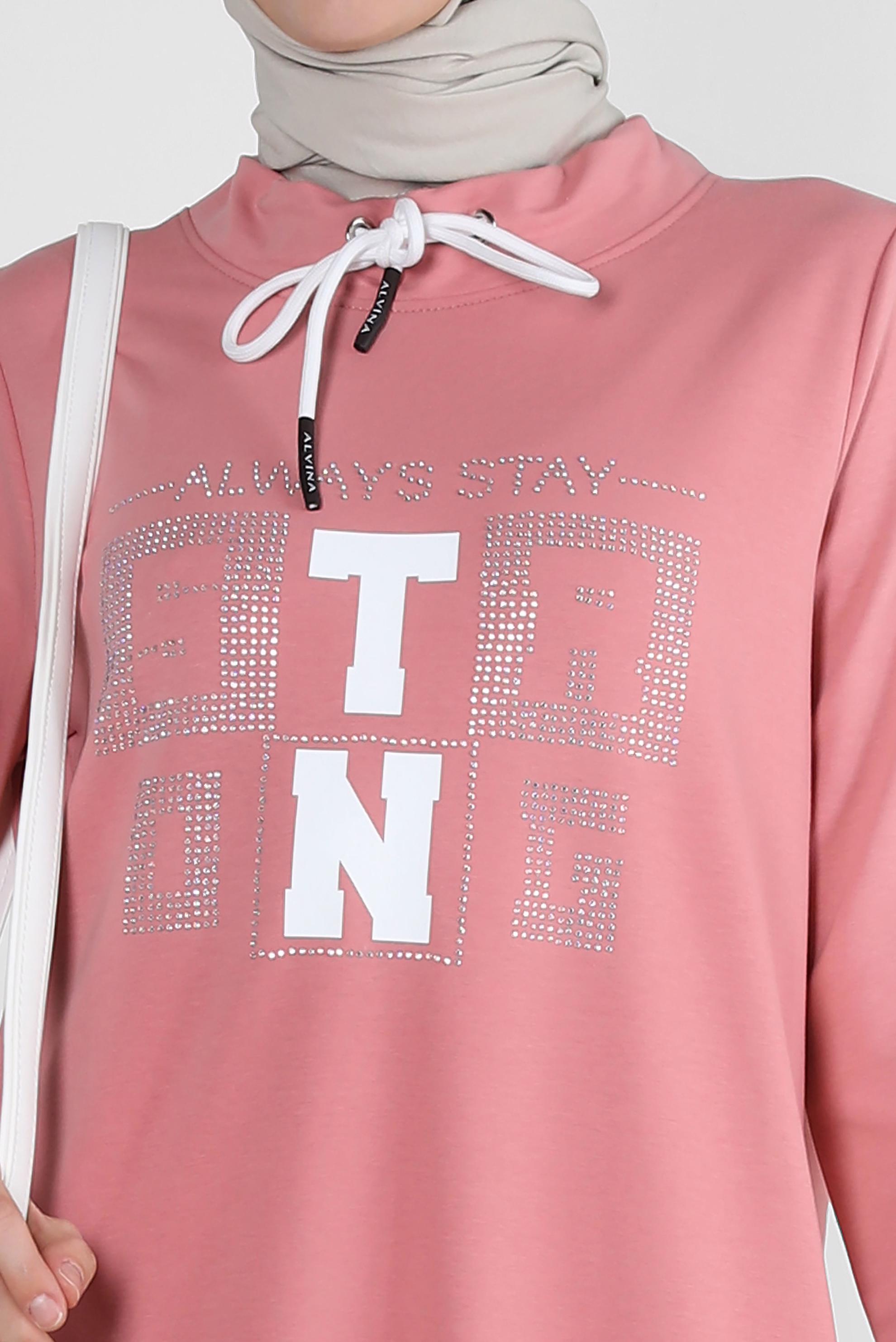 Vêtements hijab ROSE ROBE SURVÊTEMENT IMPRIMÉ À NOUER 43693