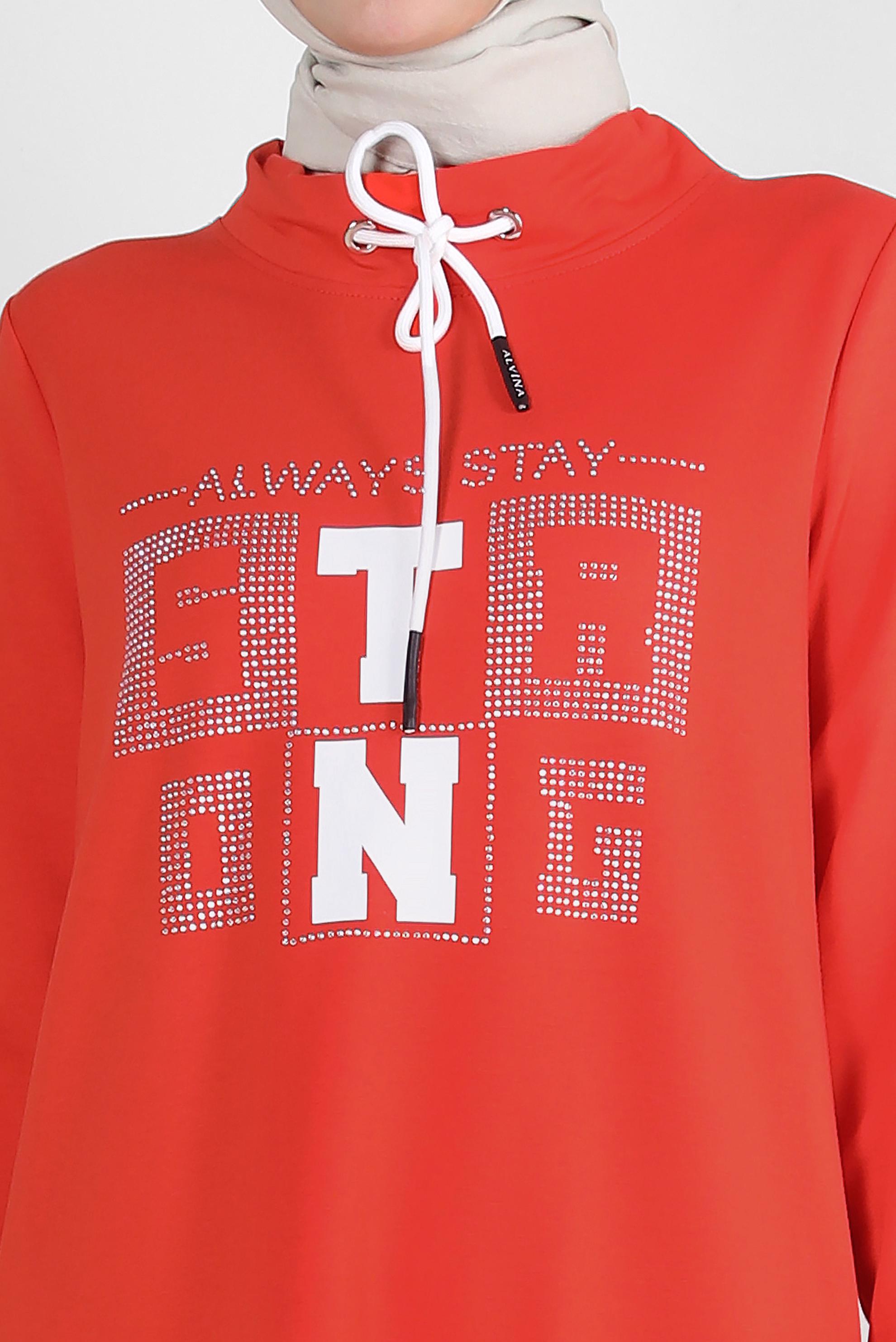 Vêtements hijab ROUGE ROBE SURVÊTEMENT IMPRIMÉ À NOUER 43693