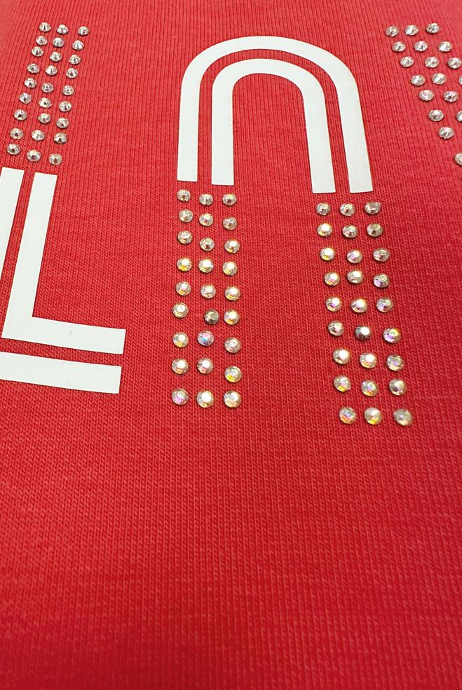 Hijab clothing RED PRINTED TRACKSUIT DRESS WITH SMOCKING WAIST 43694 - ALVİNA