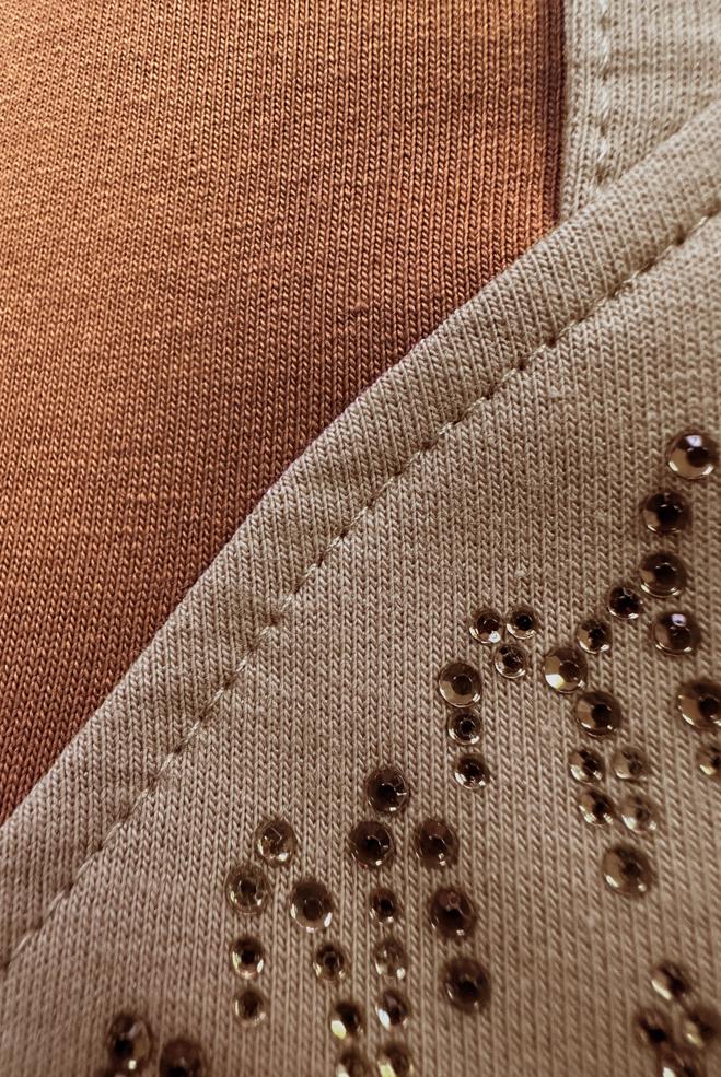 Tesettür giyim SARI İKİ RENKLİ KAPÜŞONLU EŞOFMAN ELBİSE 43695 - ALVİNA