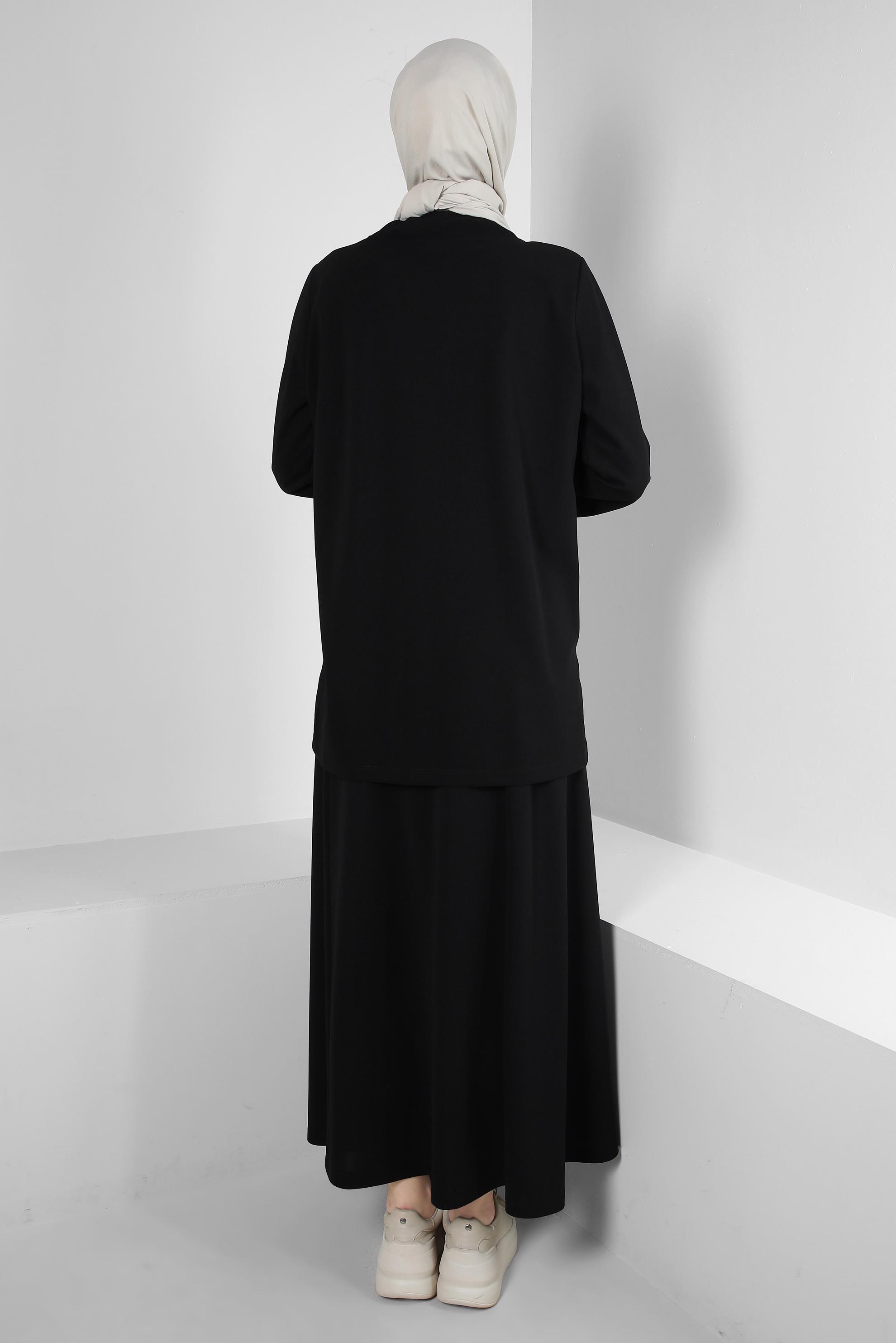 Vêtements hijab NOIR JUPE SURVÊTEMENT BRODÉ GEM 43696