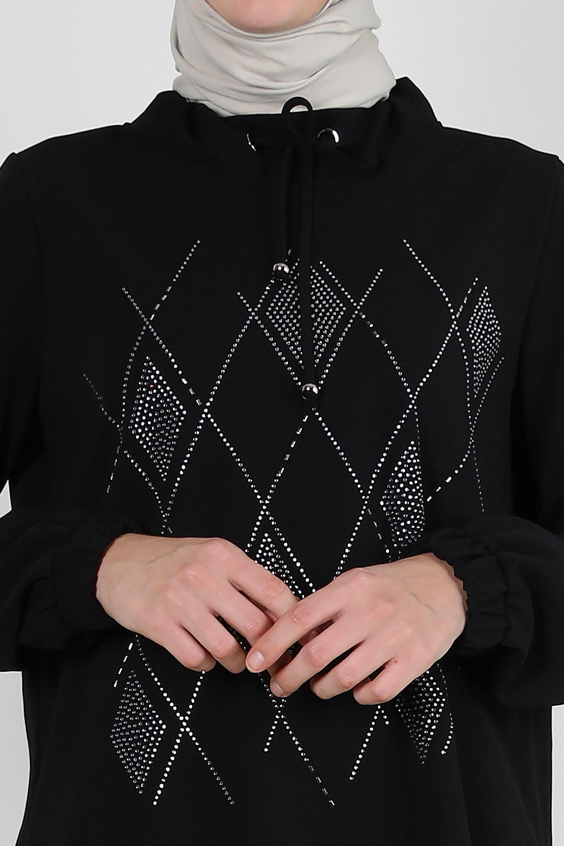 Vêtements hijab NOIR JUPE SURVÊTEMENT BRODÉ GEM 43696