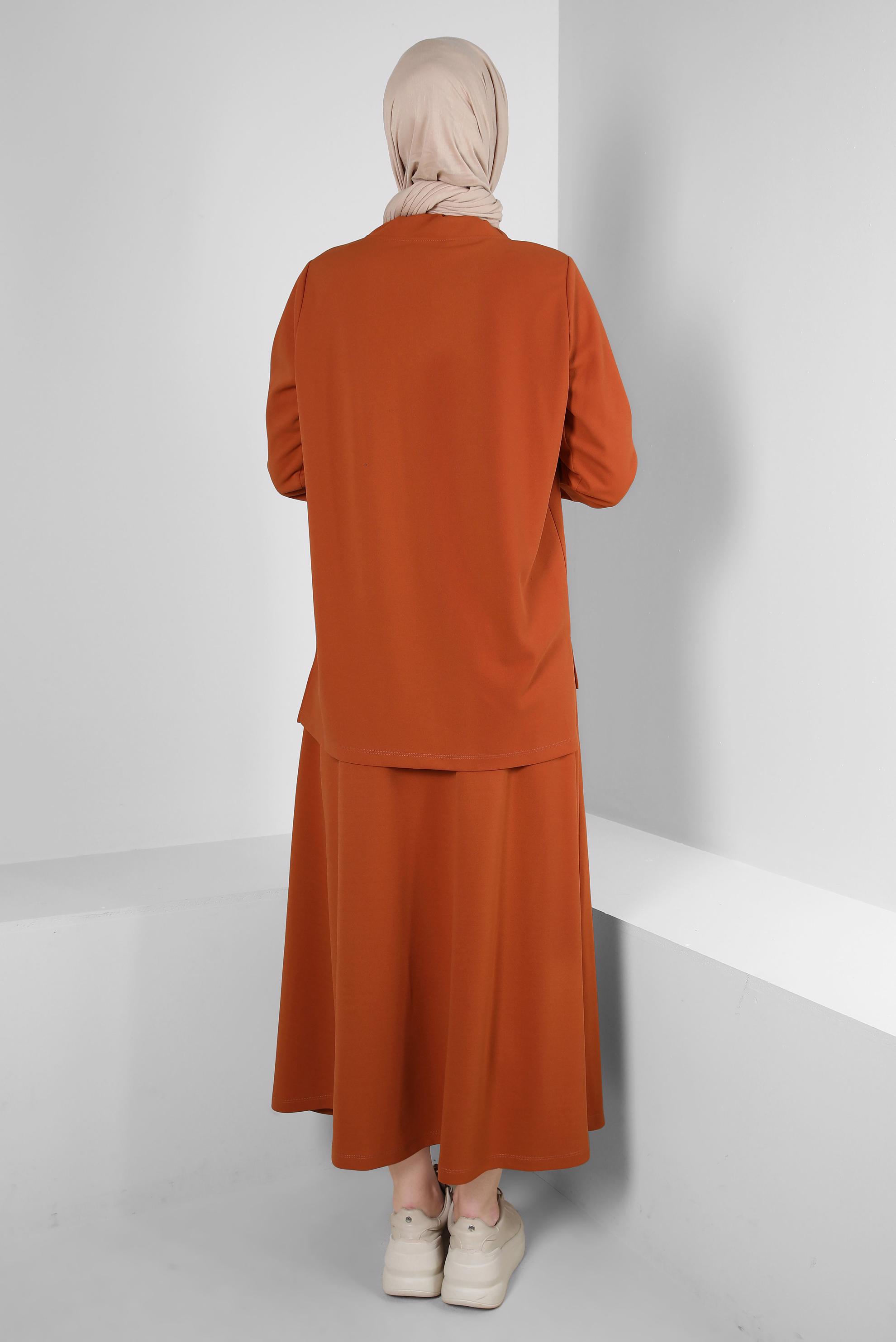 Vêtements hijab BRUN JUPE SURVÊTEMENT BRODÉ GEM 43696