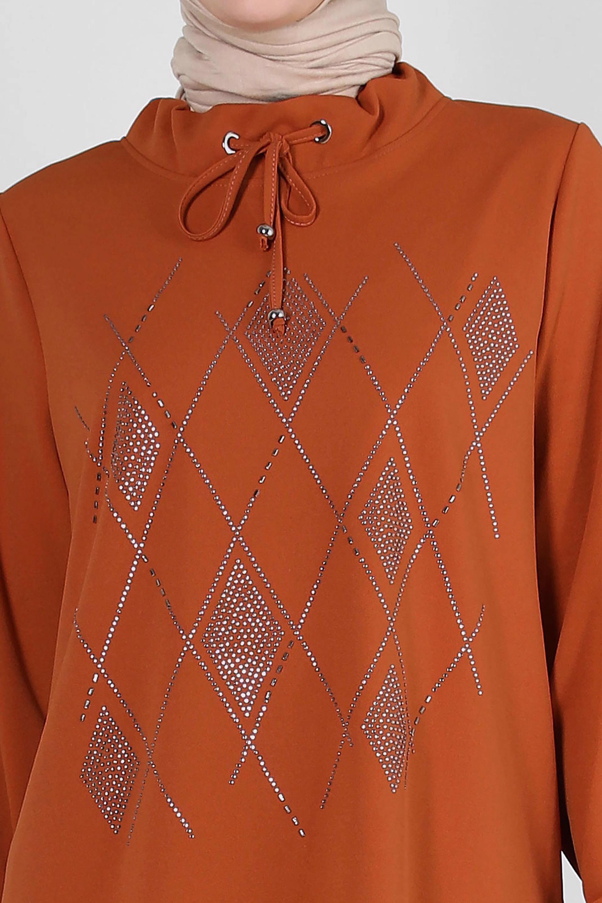 Vêtements hijab BRUN JUPE SURVÊTEMENT BRODÉ GEM 43696