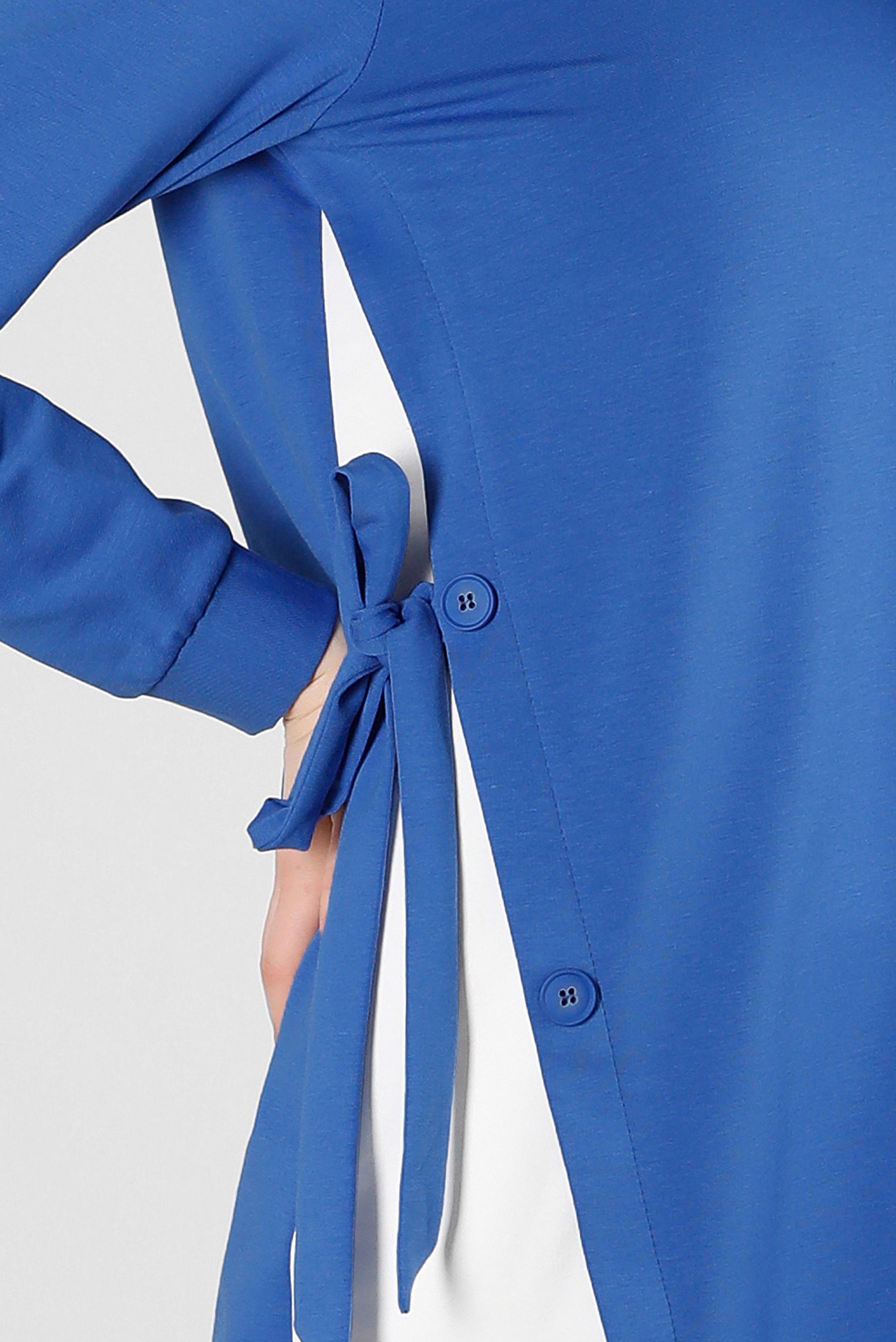 Tesettür giyim MAVİ YANI BAĞLAMA DETAYLI DÜĞMELİ EŞOFMAN TUNİK 43697