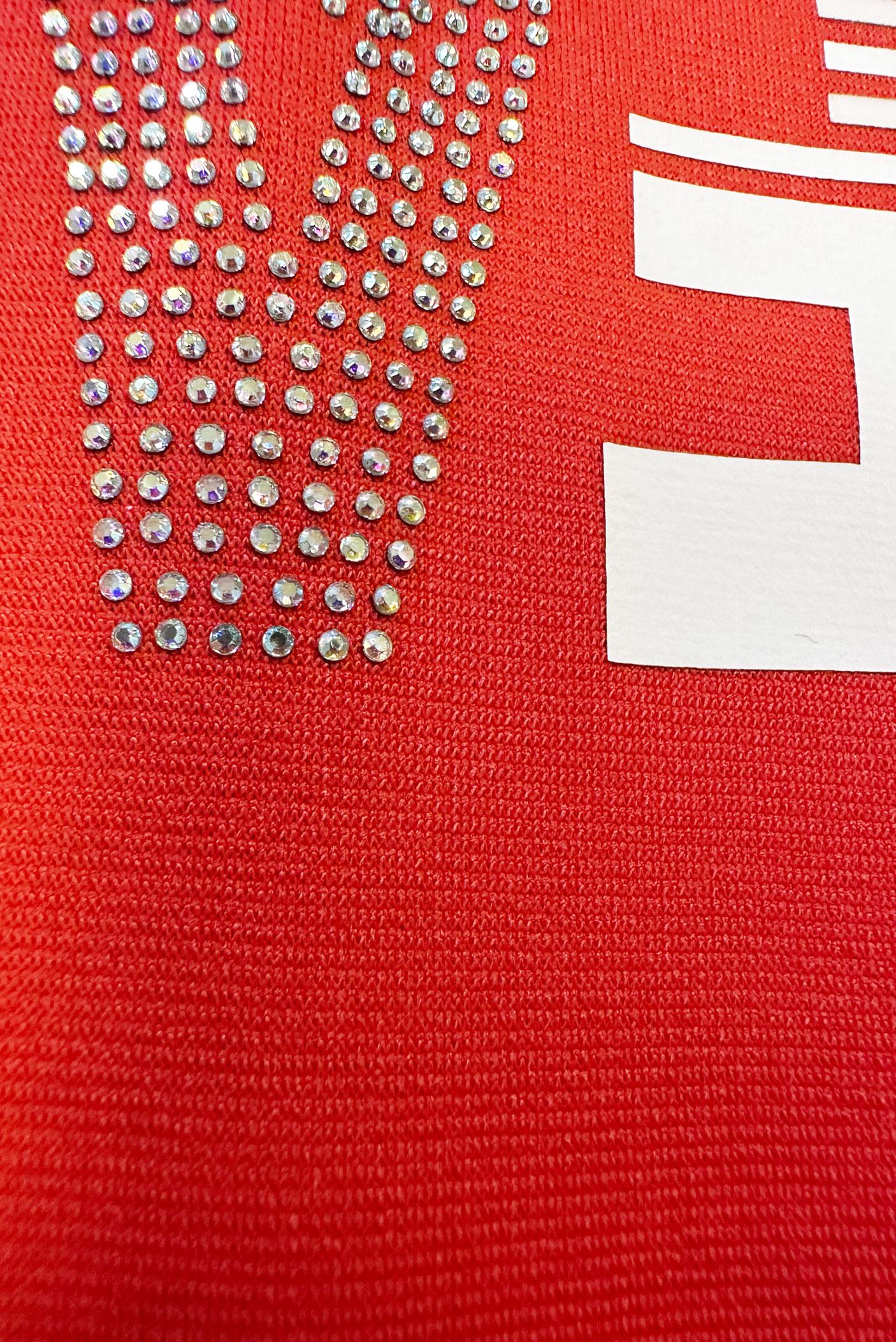 Tesettür giyim KIRMIZI YAZI BASKILI FIRFIR DETAYLI EŞOFMAN TUNİK 43699