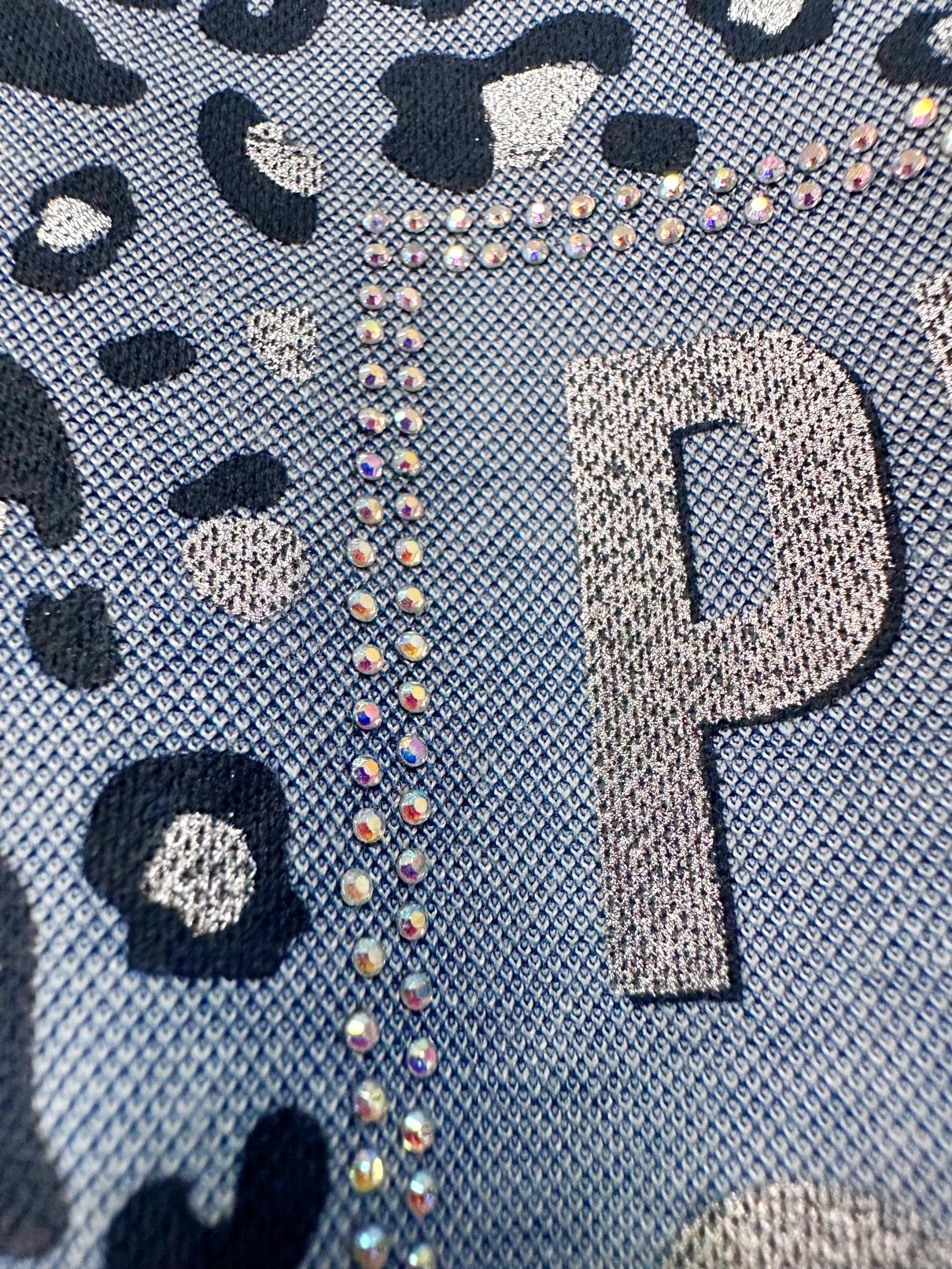 Tesettür giyim MAVİ LEOPAR DESENLİ YAZI BASKILI EŞOFMAN TUNİK 43700