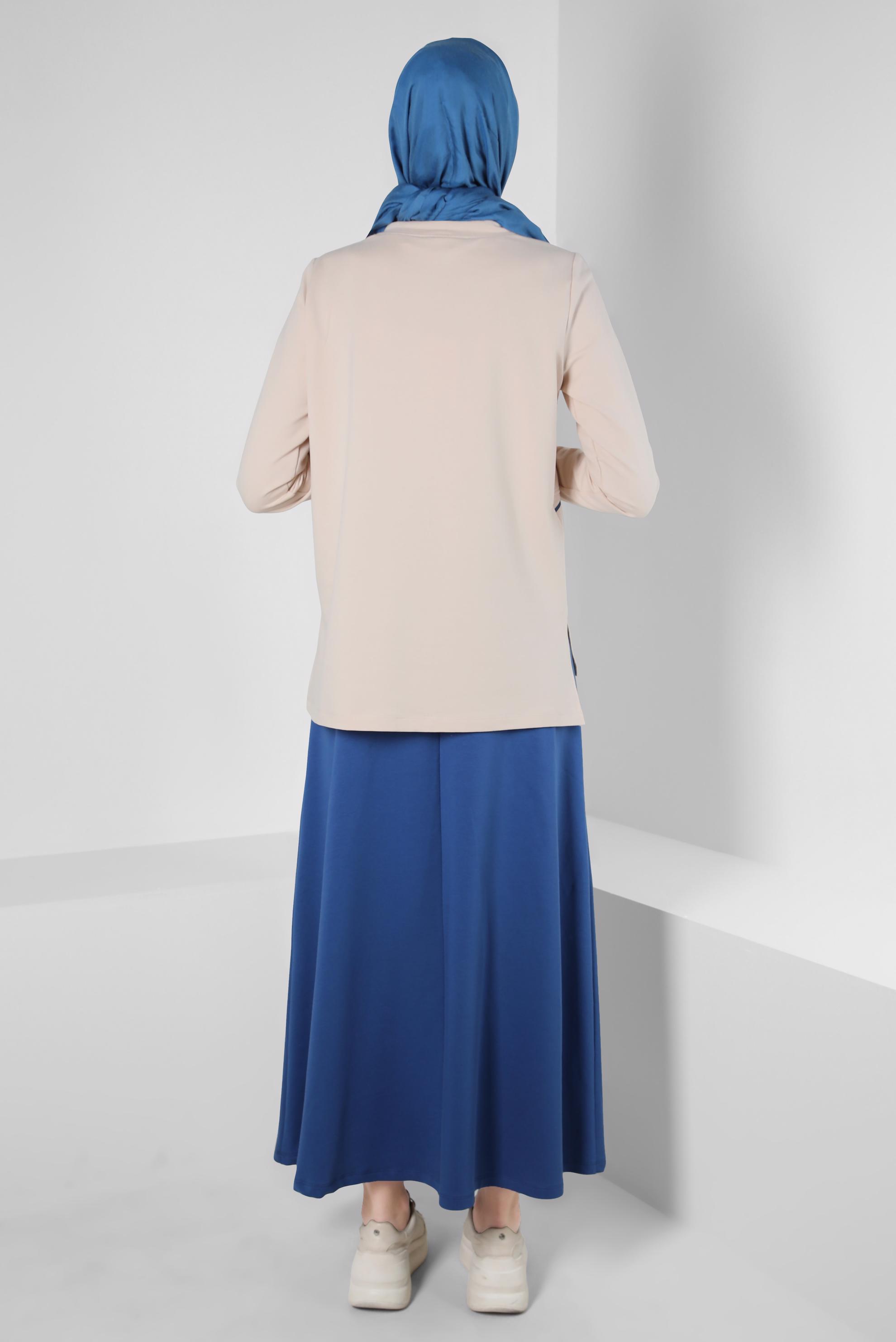Vêtements hijab BLEU MARINE COSTUME JUPE À MOTIFS 43722