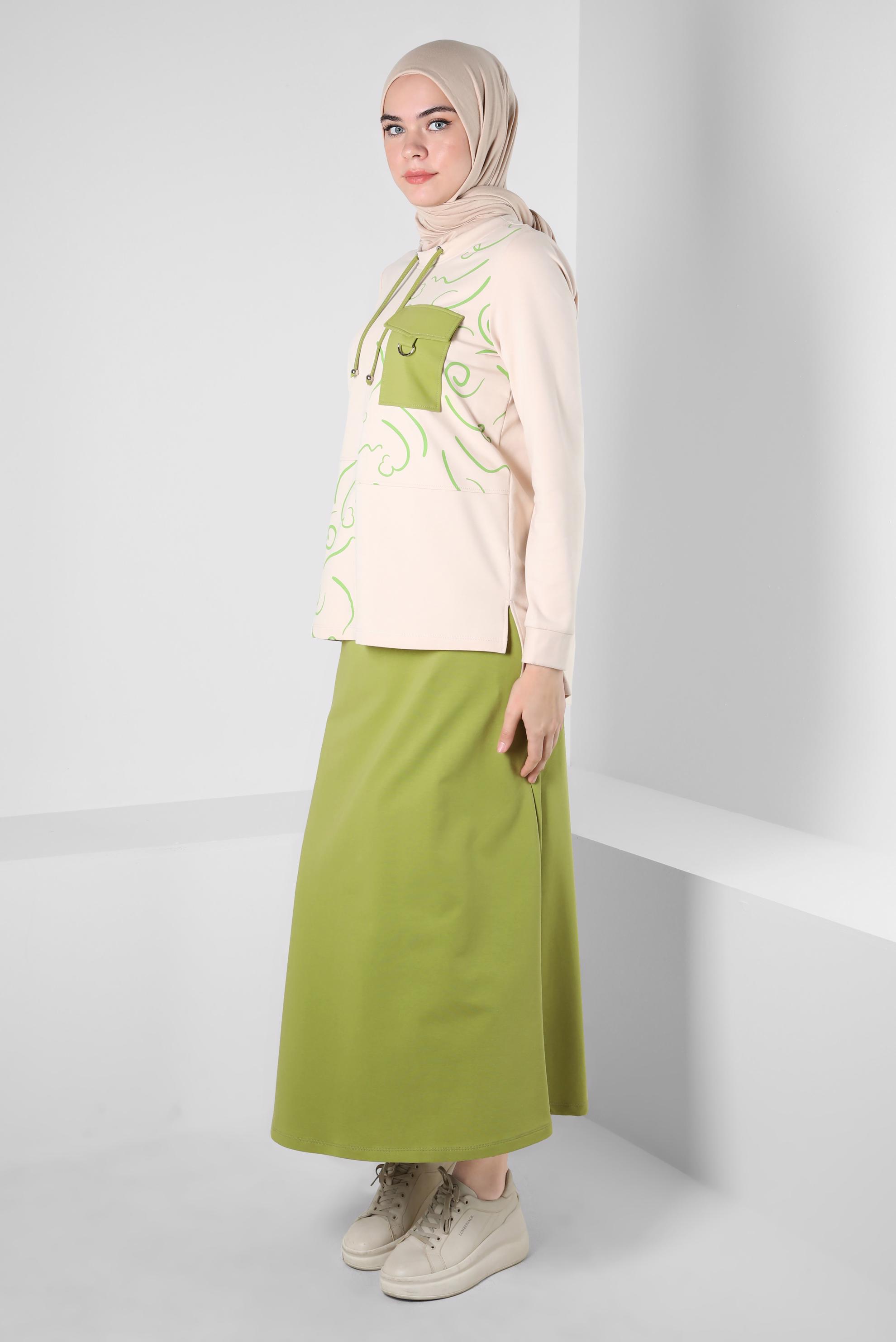 Vêtements hijab VERT COSTUME JUPE À MOTIFS 43722