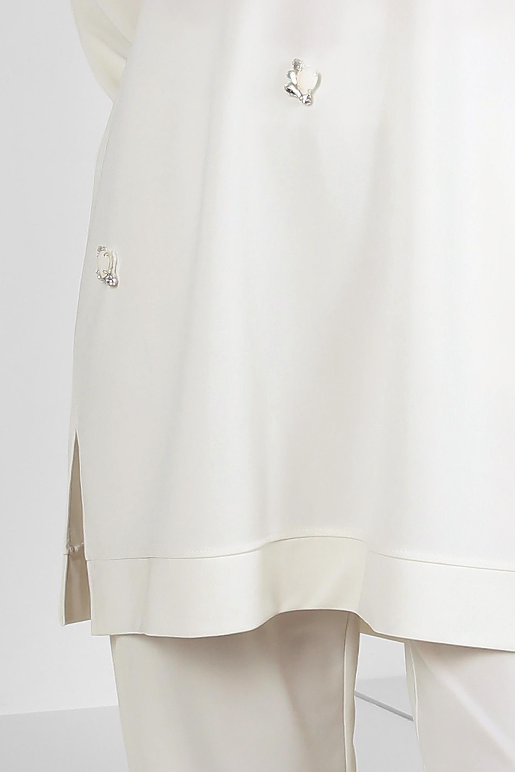 Tesettür giyim BEYAZ TAŞ BASKILI BİSİKLET YAKA PANTOLONLU EŞOFMAN TAKIM 43725