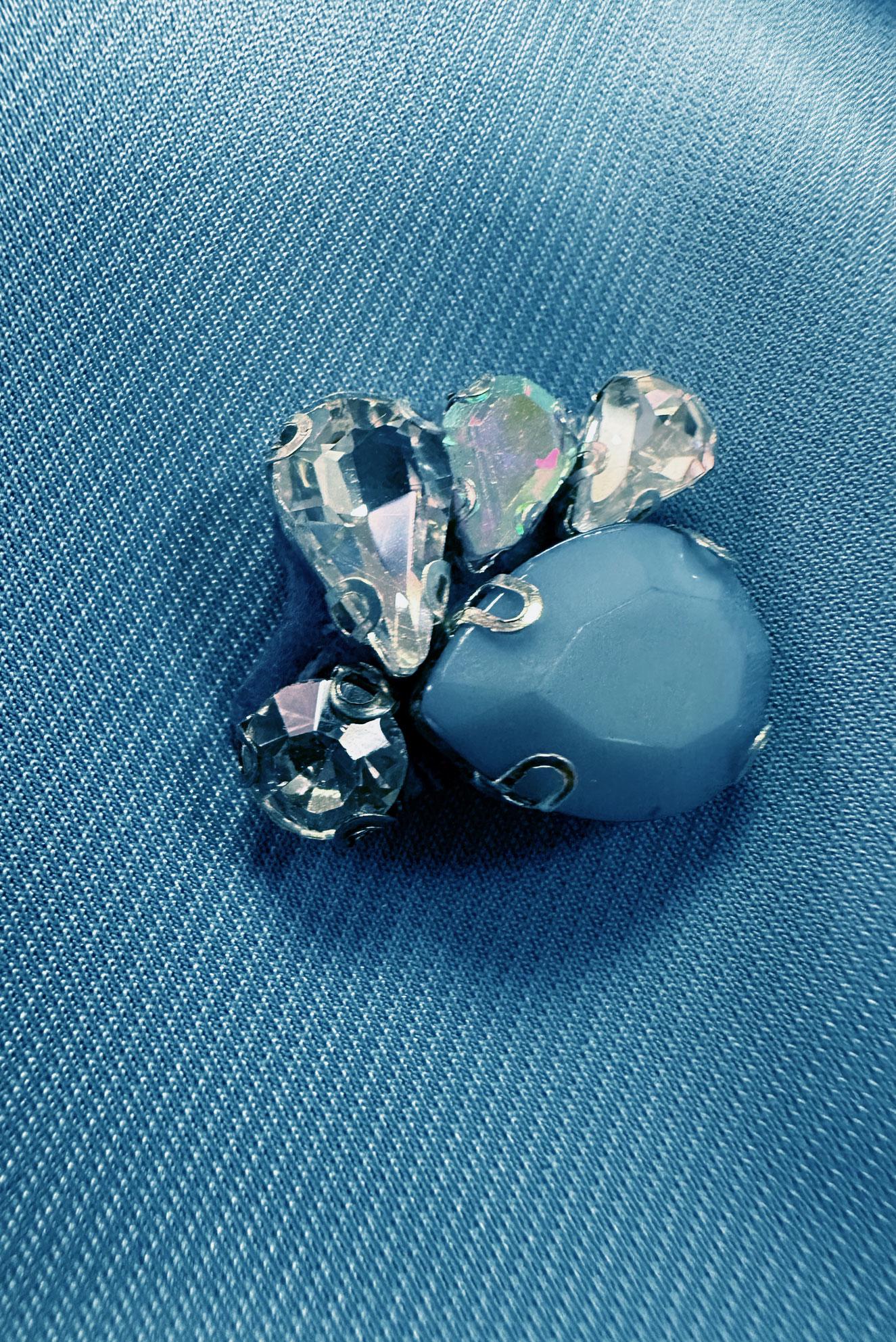 Hijab clothing BLUE GEM EMBROIDERED CREW-NECK TRACKSUIT SET 43725