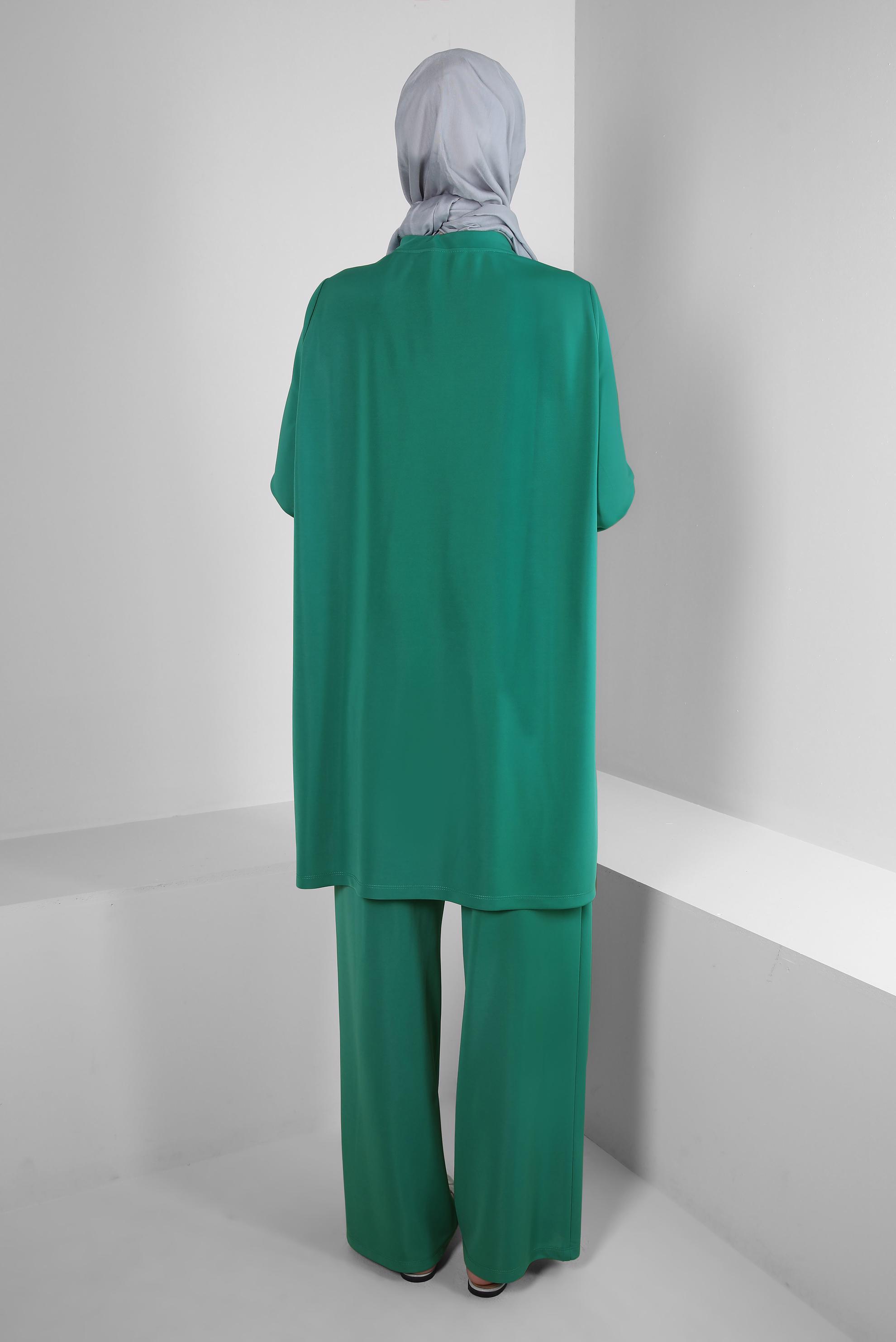 Vêtements hijab BLEU PANTALON DE SURVÊTEMENT BRODÉ DE GEMMES COSTUME 43726