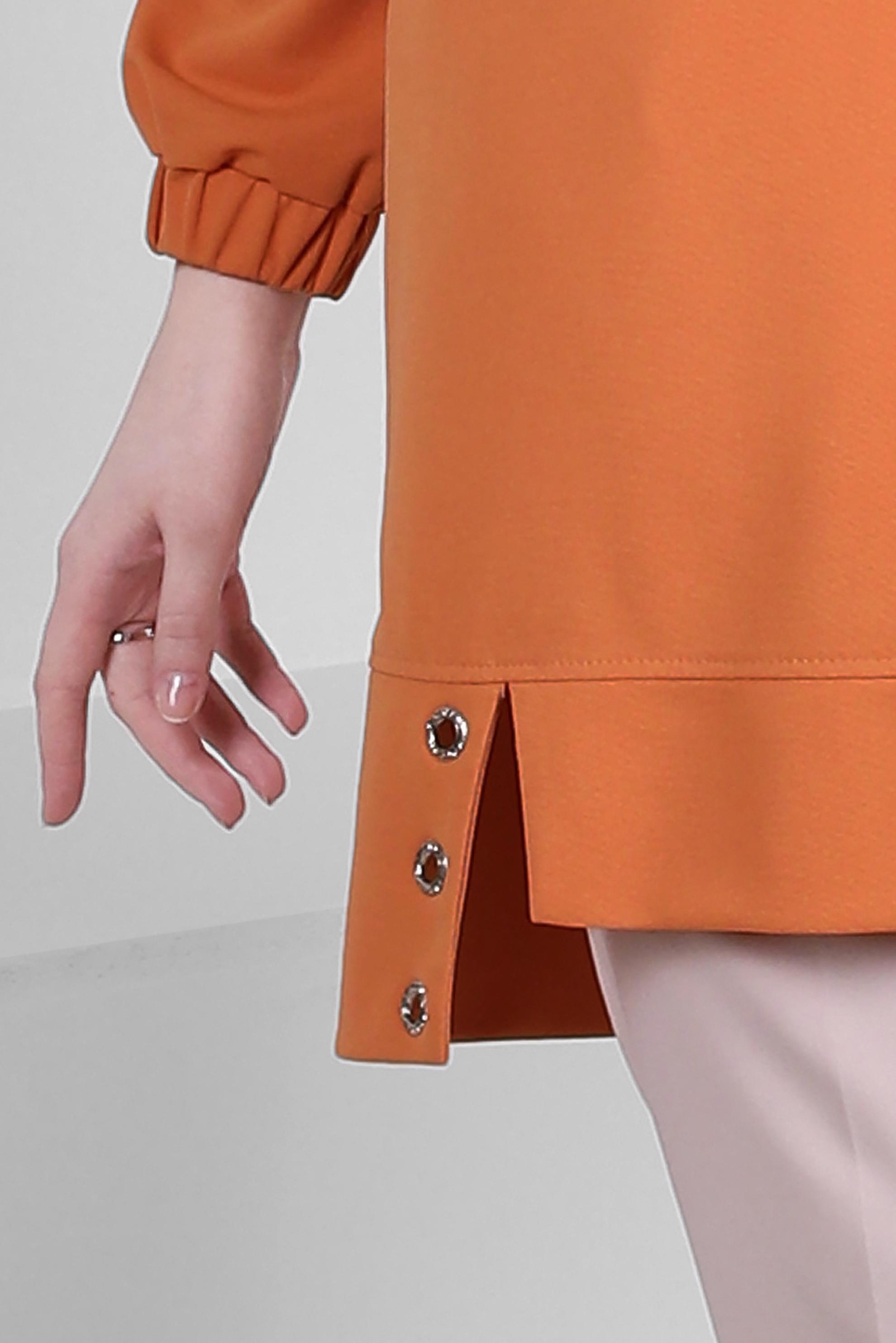 Tesettür giyim TURUNCU KAPÜŞONLU TAŞ BASKILI EŞOFMAN TUNİK 43786