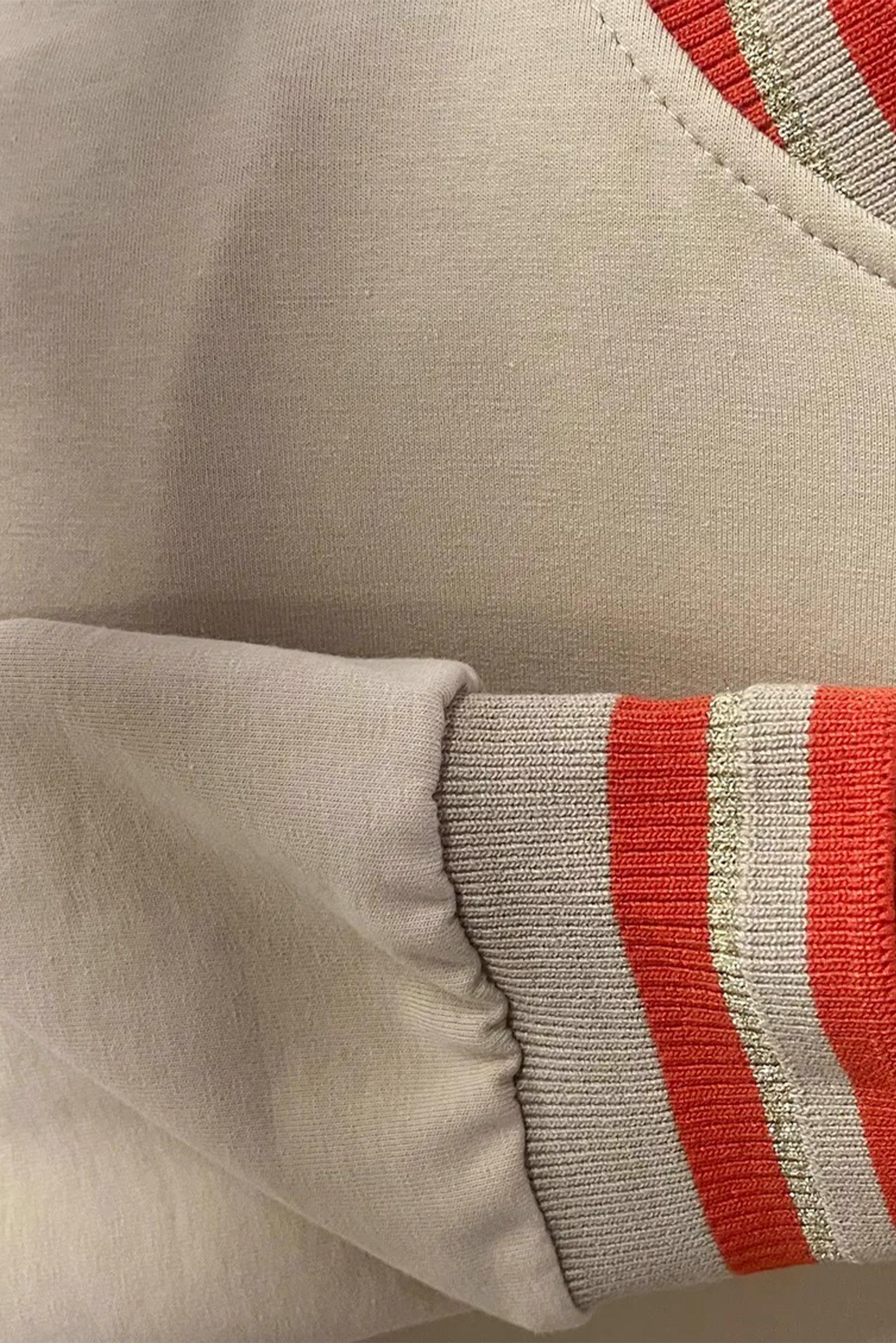 Tesettür giyim BEJ MANŞETLERİ LASTİKLİ İKİLİ EŞOFMAN TAKIM 43787