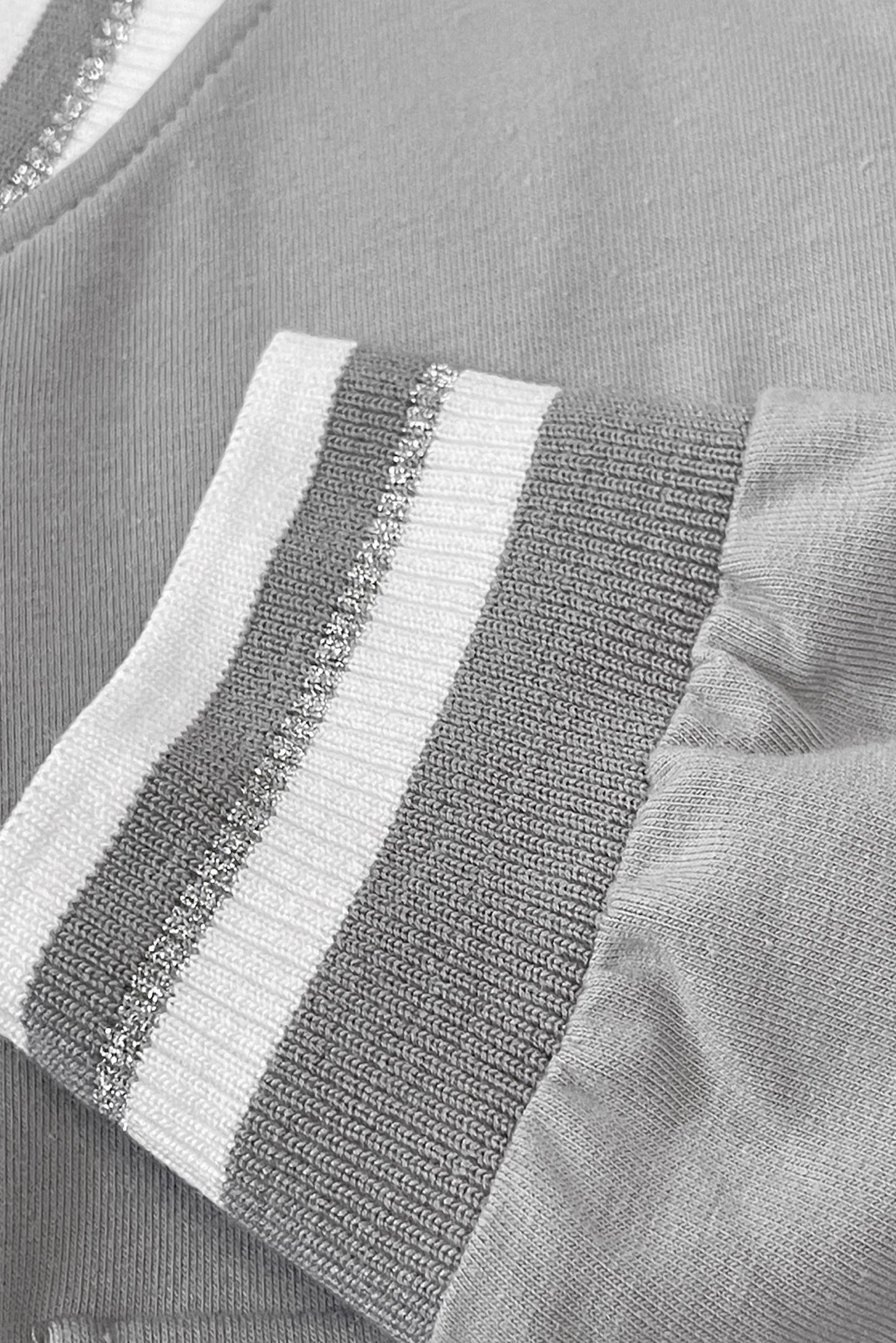 Tesettür giyim GRİ MANŞETLERİ LASTİKLİ İKİLİ EŞOFMAN TAKIM 43787