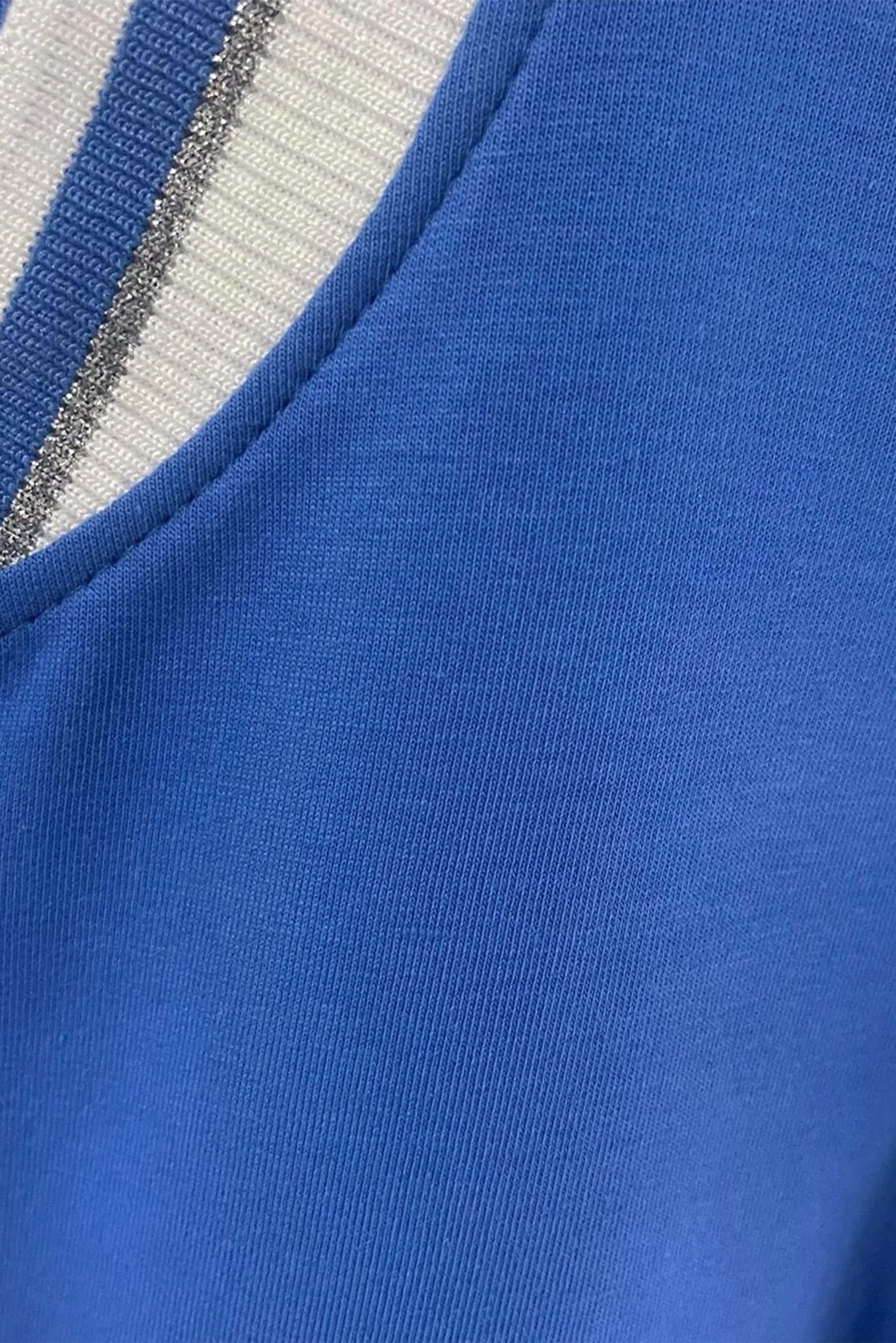 Tesettür giyim MAVİ MANŞETLERİ LASTİKLİ İKİLİ EŞOFMAN TAKIM 43787