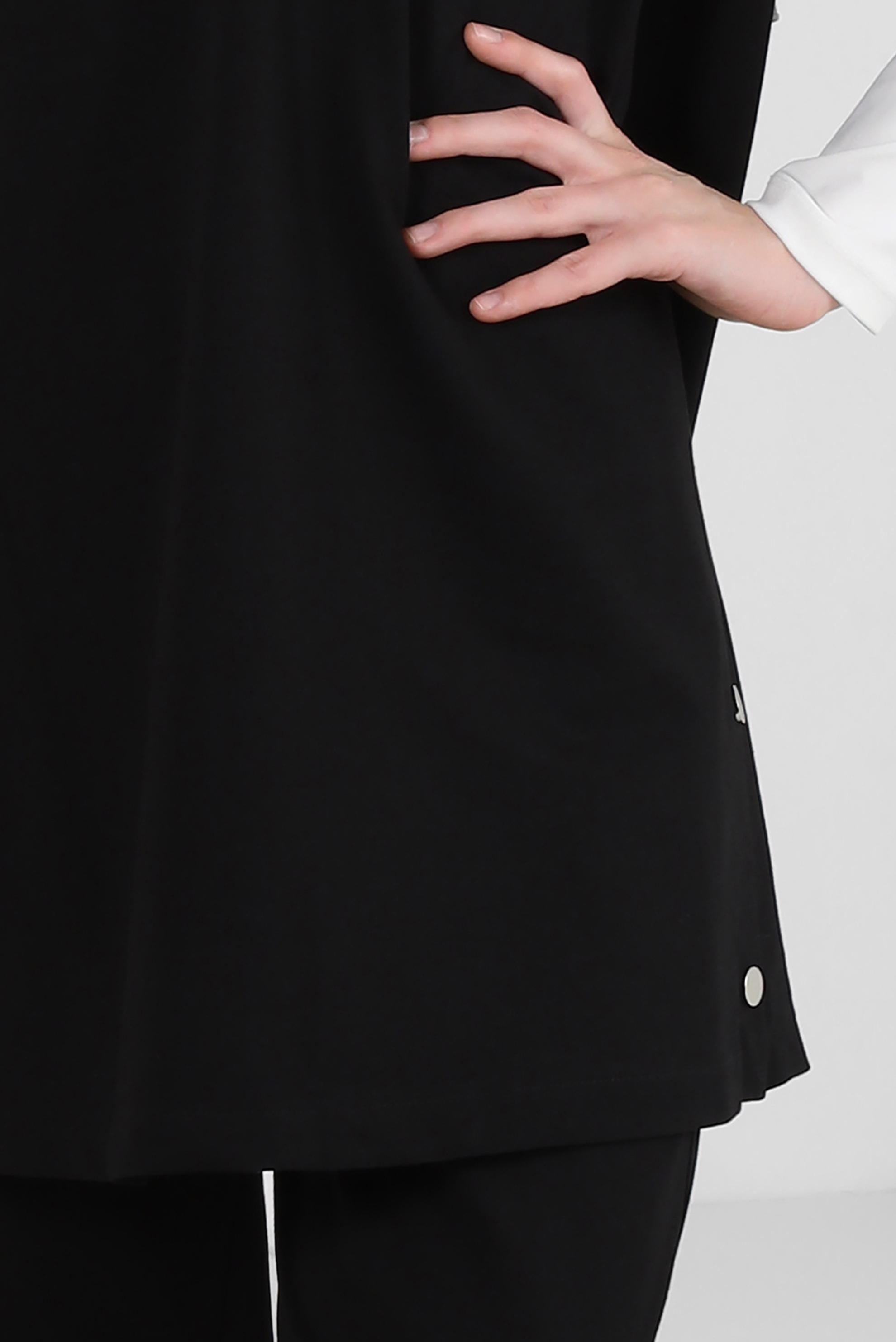 Tesettür giyim SİYAH ŞERİT DETAYLI SÜVETERLİ EŞOFMAN TAKIM 43805