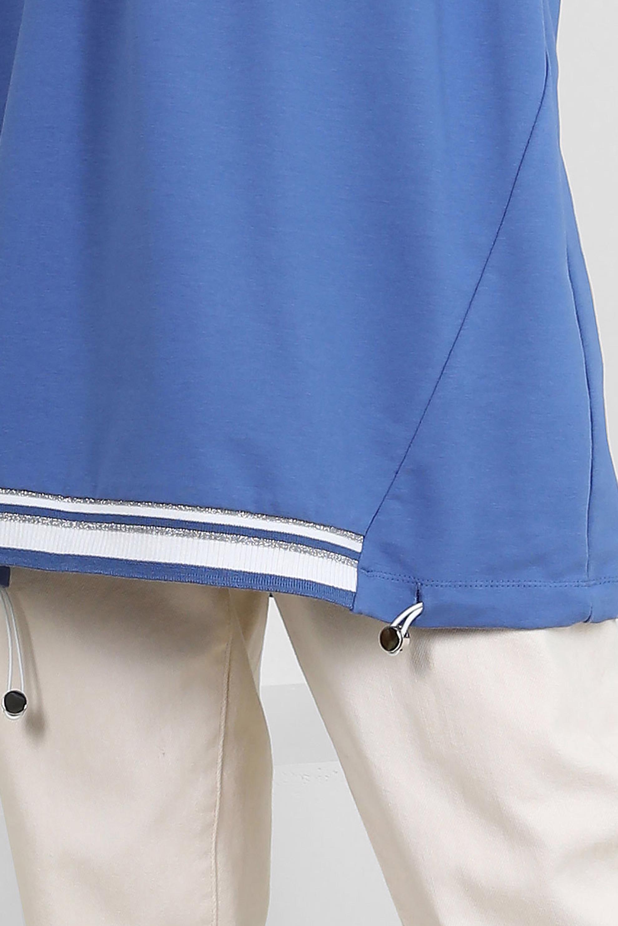 Tesettür giyim MAVİ POLO YAKA DÜĞMELİ EŞOFMAN TUNİK 43844