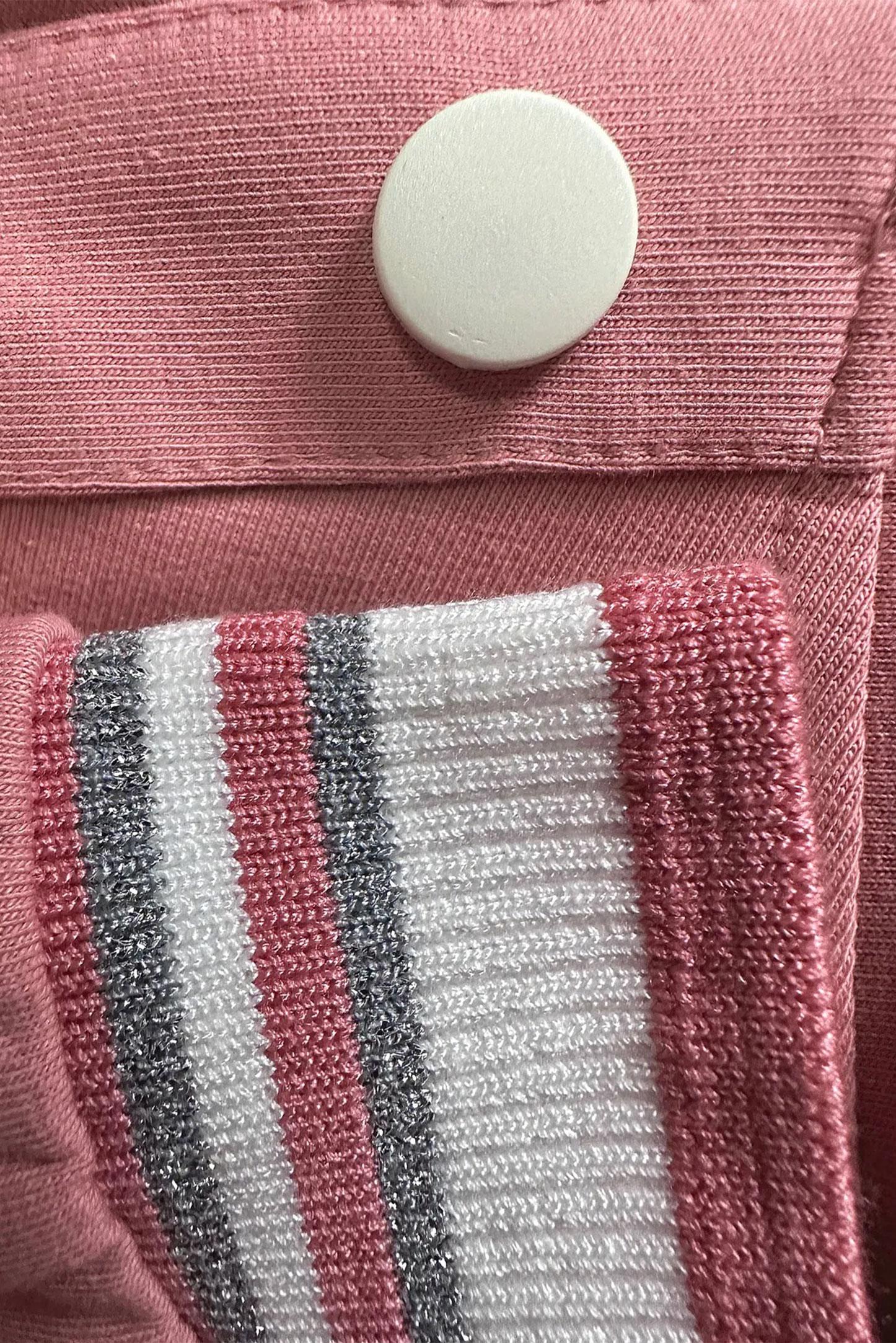 Tesettür giyim PEMBE YAKASI BÜZGÜLÜ EŞOFMAN TUNİK 43845