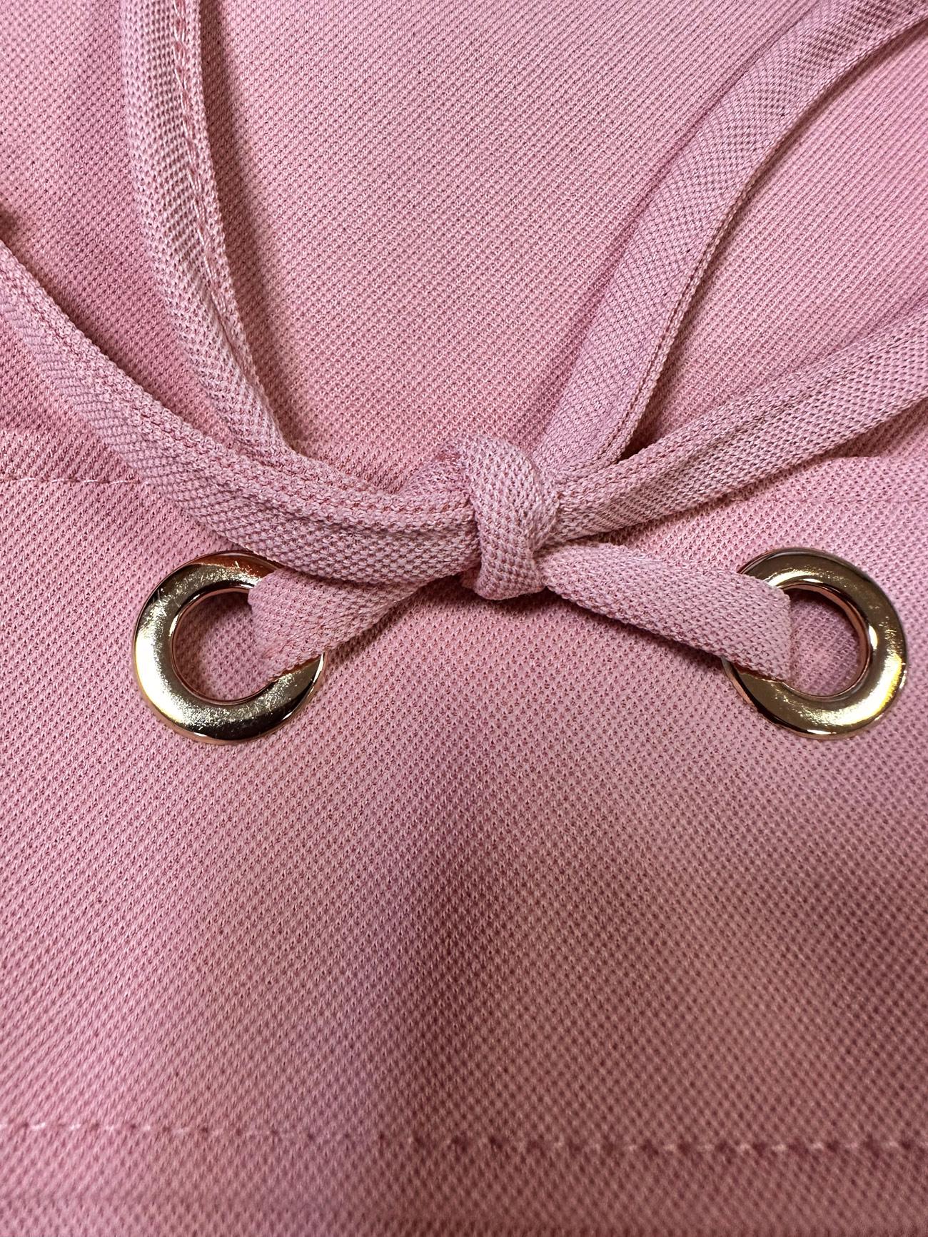 Tesettür giyim PUDRA KAPÜŞONLU CEP DETAYLI EŞOFMAN TUNİK 43850