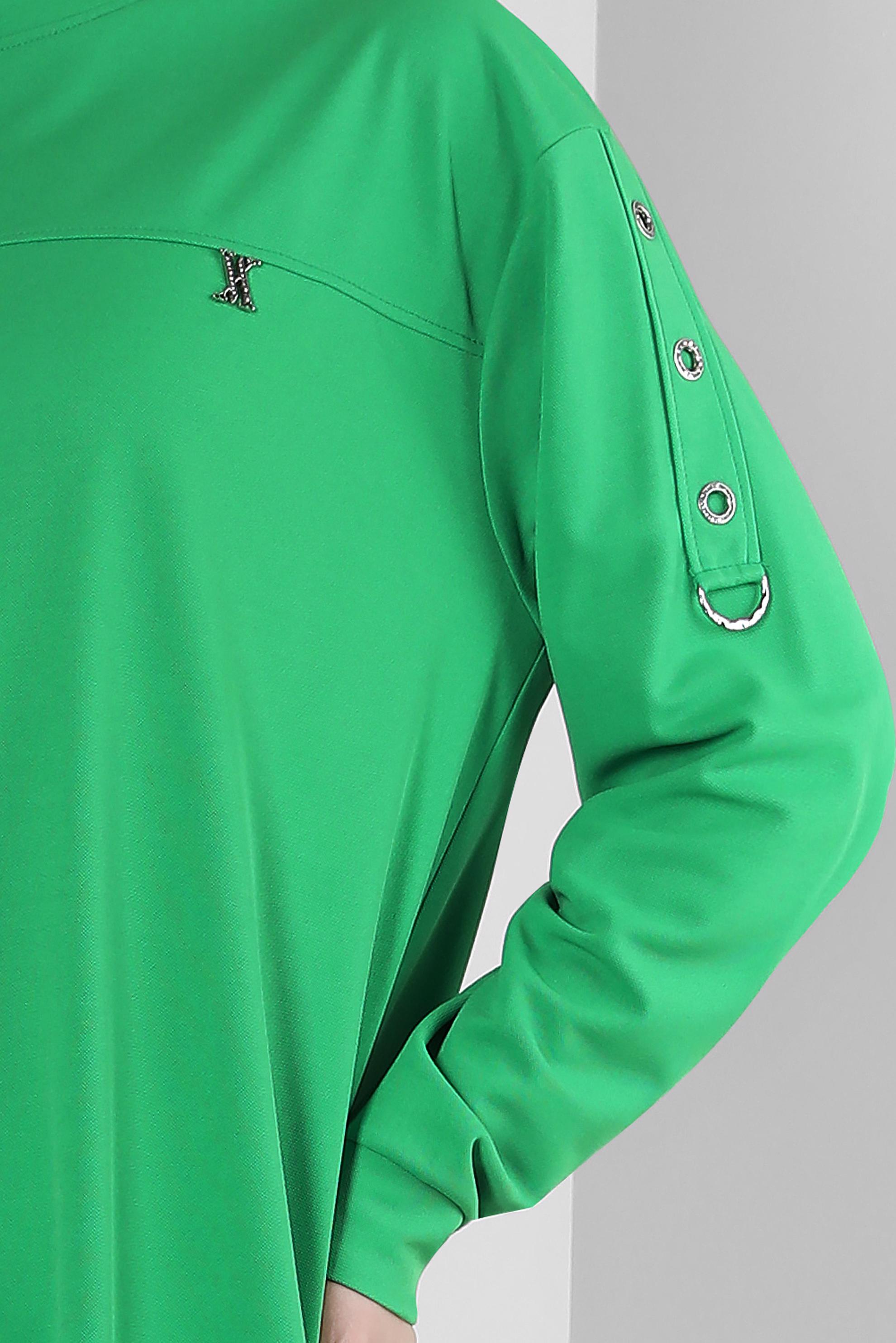 Tesettür giyim YEŞİL FERMUAR DETAYLI BİSİKLET YAKA EŞOFMAN TUNİK 43852