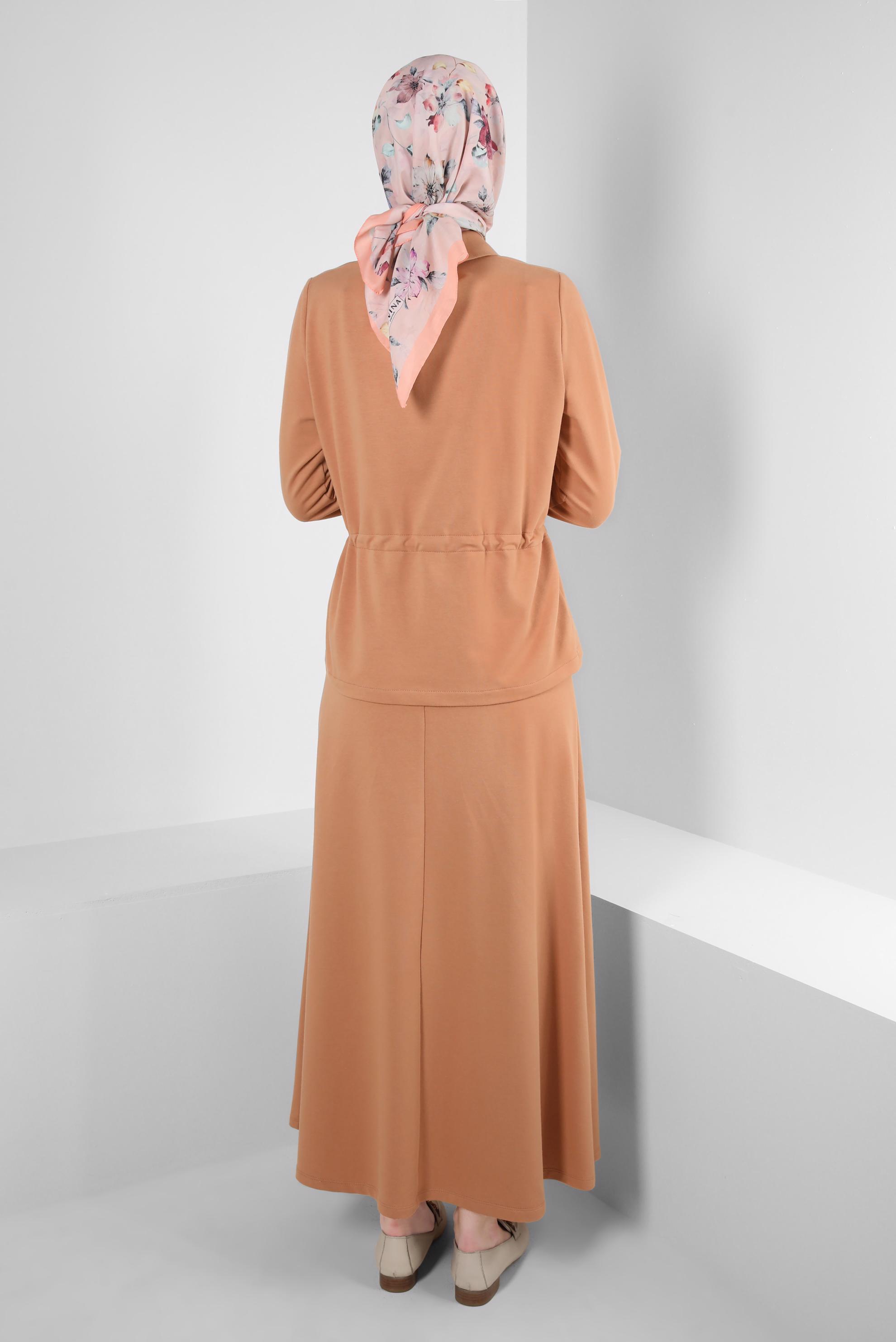 Vêtements hijab ROSE ENSEMBLE JUPE DE SURVÊTEMENT TAILLE SMOCKÉE AVEC FERMETURE ÉCLAIR 43876