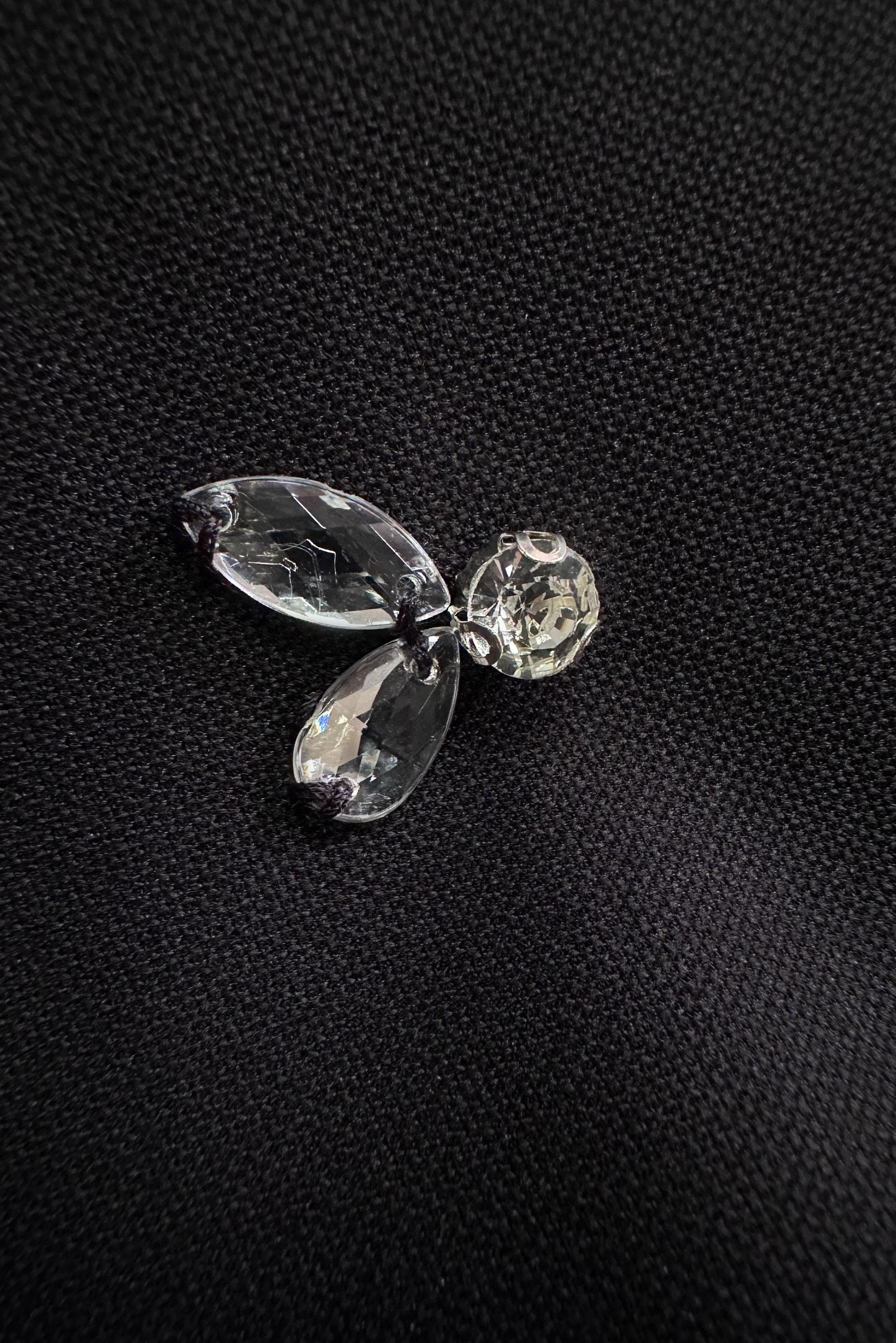 Tesettür giyim SİYAH BAĞLAMA DETAYLI TAŞLI EŞOFMAN TUNİK 43883