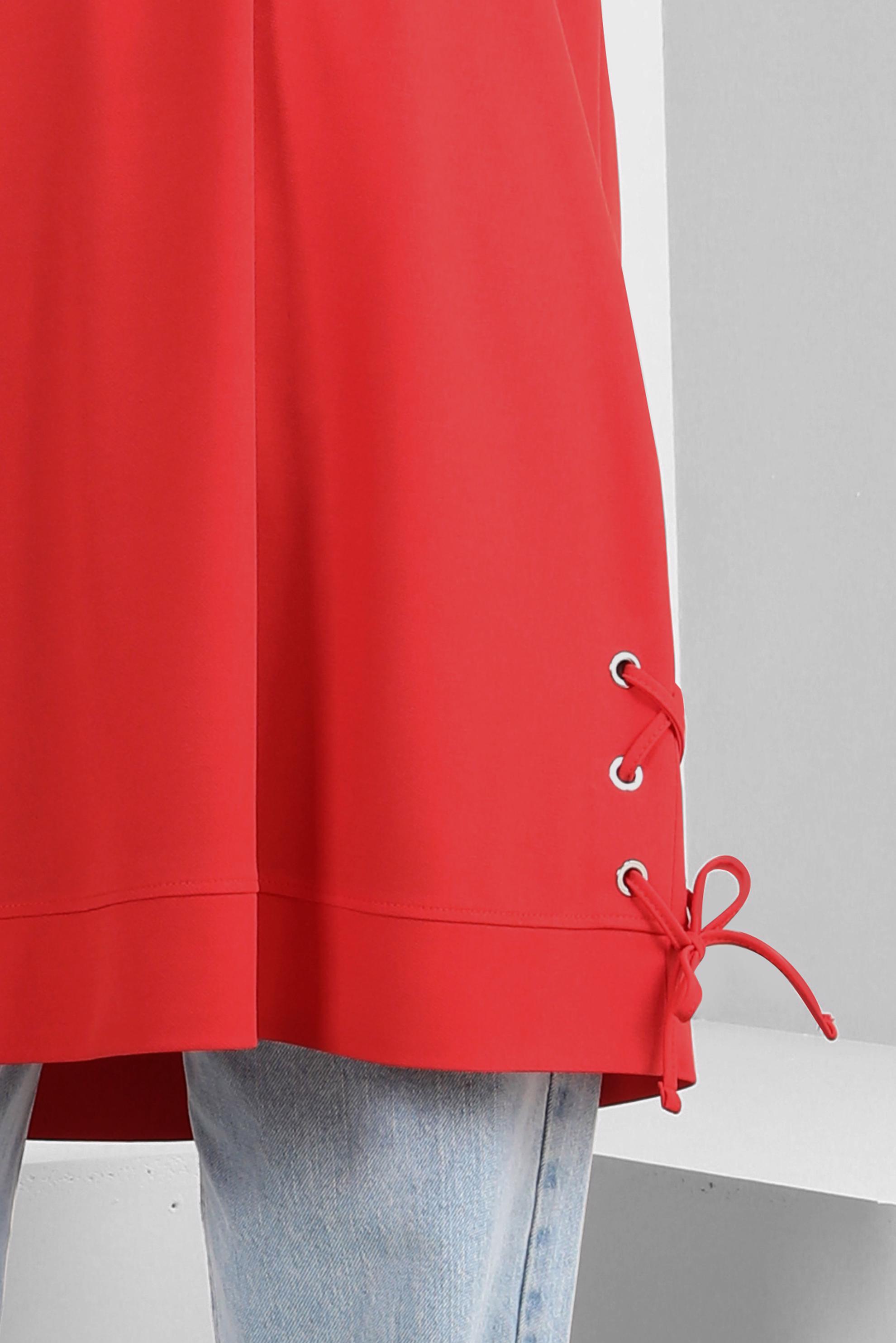 Tesettür giyim KIRMIZI BAĞLAMA DETAYLI TAŞLI EŞOFMAN TUNİK 43883