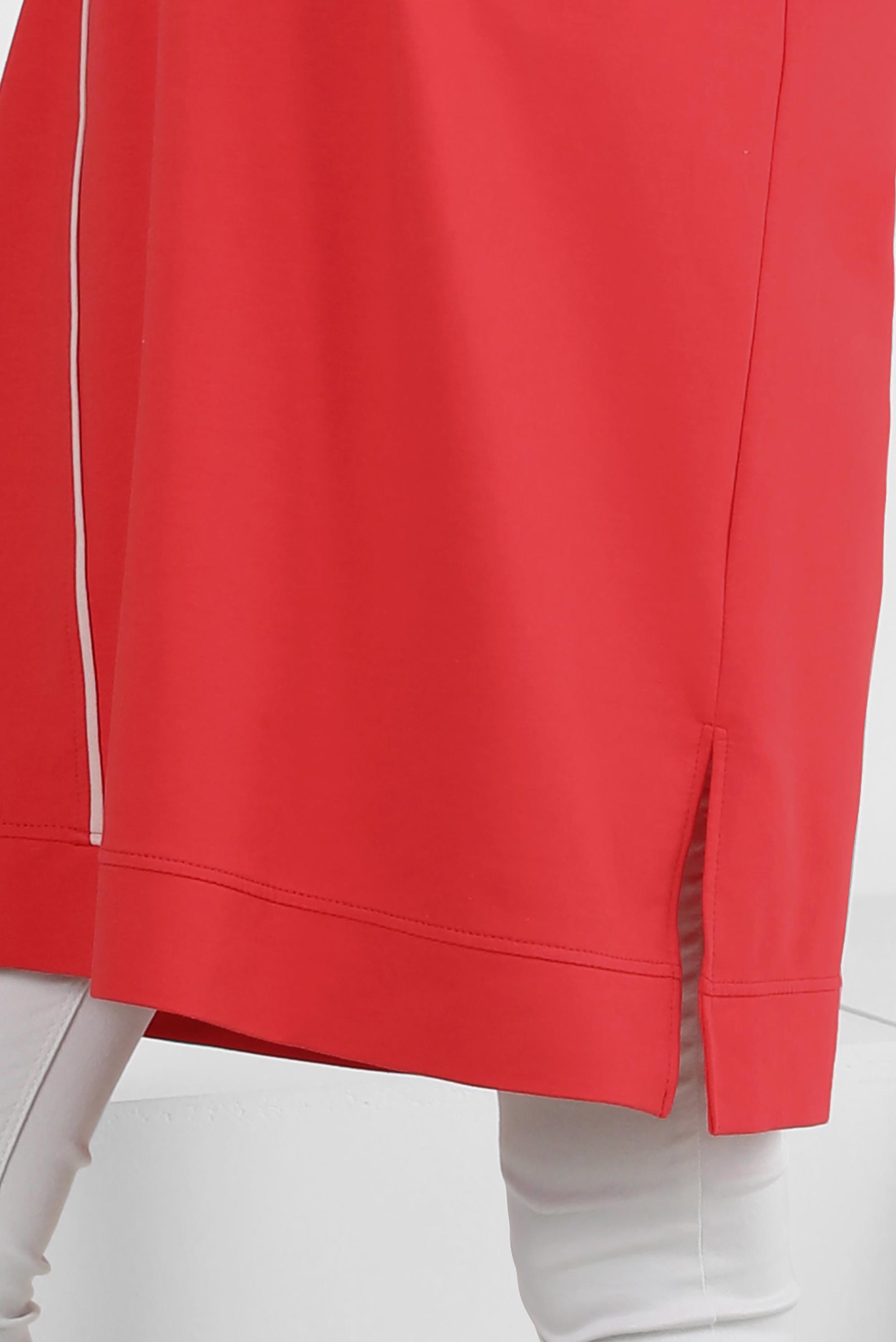 Tesettür giyim KIRMIZI KUŞGÖZÜ DETAYLI YAKASI BAĞCIKLI EŞOFMAN TUNİK 43887