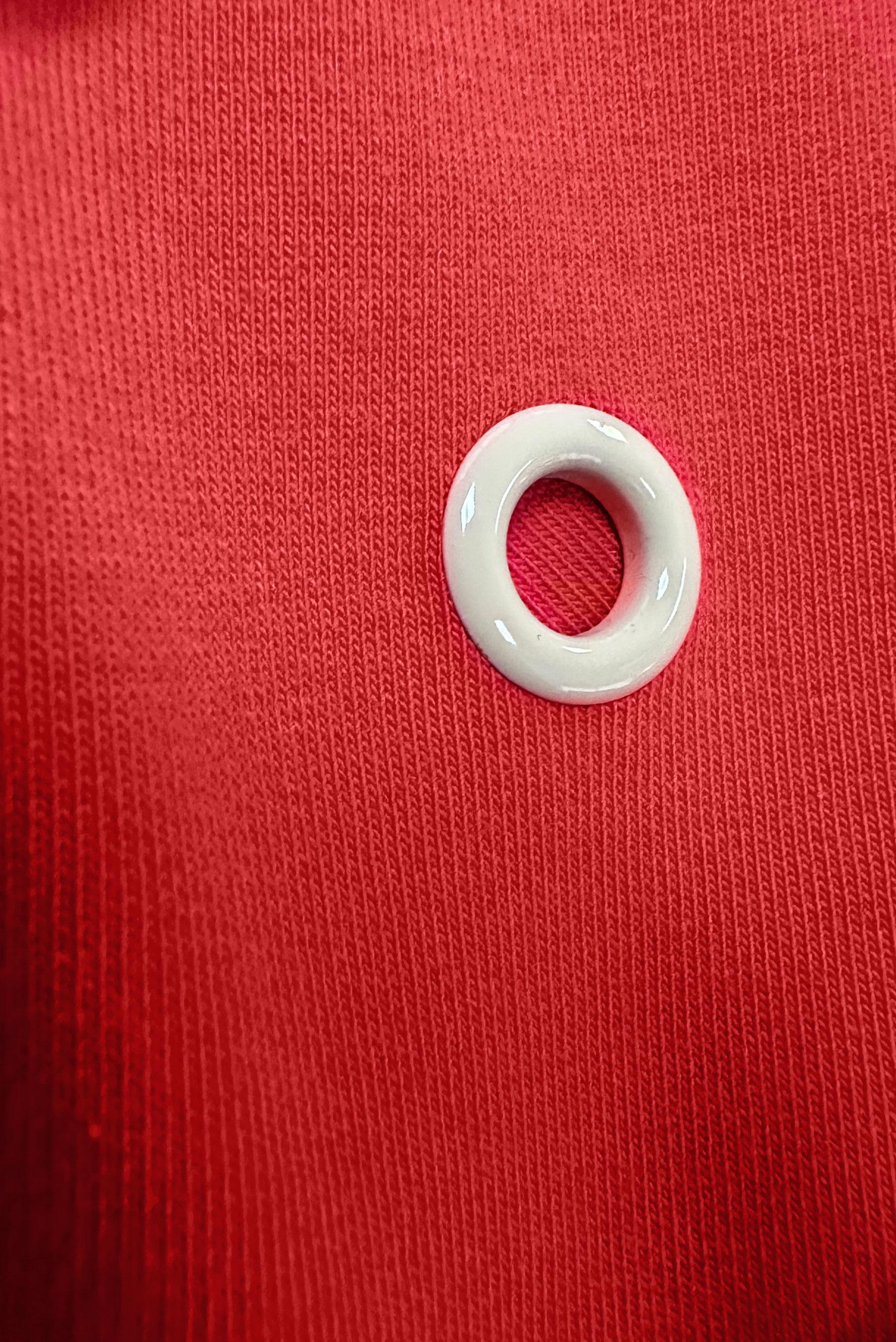 Tesettür giyim KIRMIZI KUŞGÖZÜ DETAYLI YAKASI BAĞCIKLI EŞOFMAN TUNİK 43887