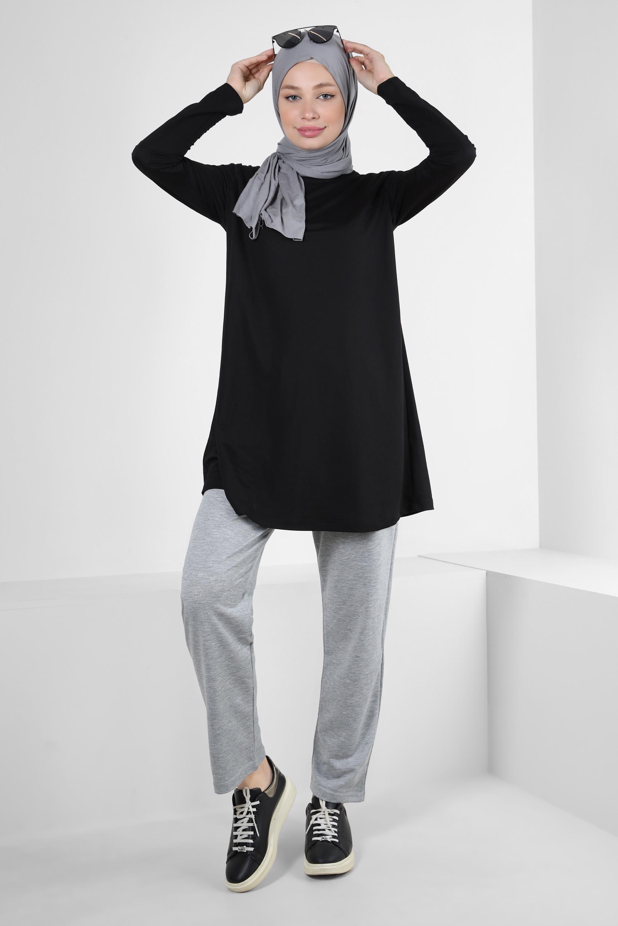 Hijab clothing GREY ELASTIC WAIST SWEATPANTS 70396