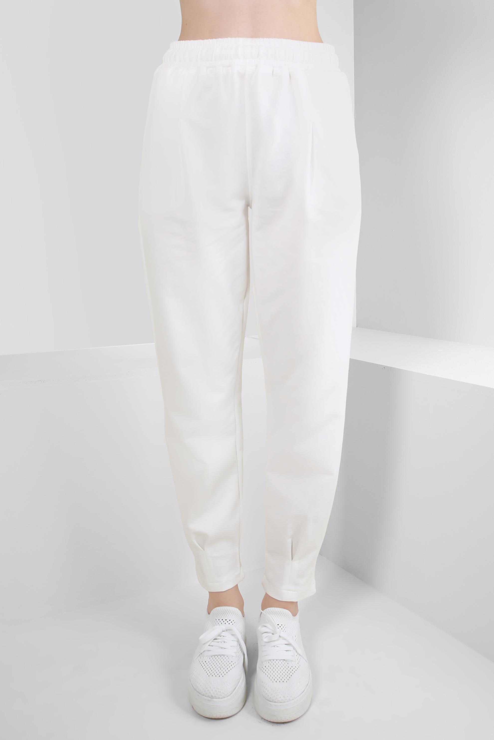Hijab clothing WHITE PLEAT DETAIL TRACKSUIT PANTS WITH POCKETS 70569
