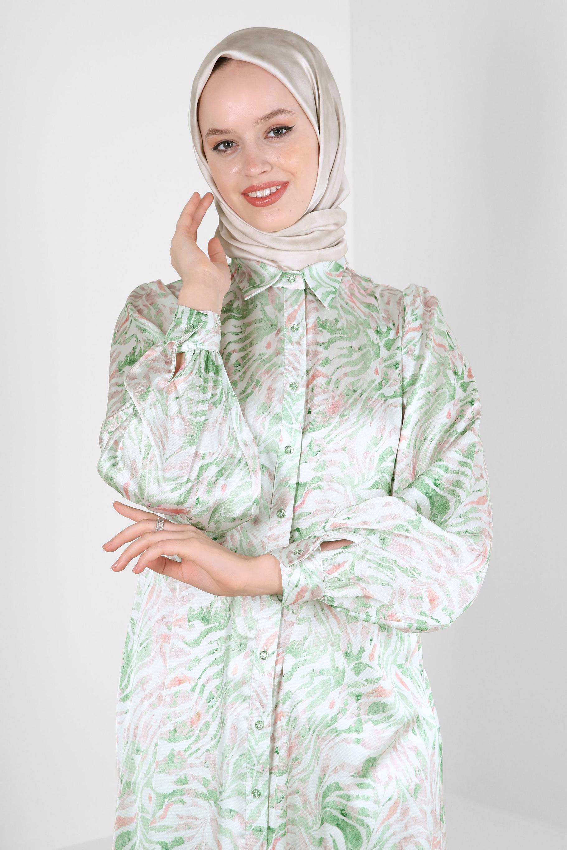 Tesettür giyim BEJ ALVİNA DİJİTAL EŞARP 8228