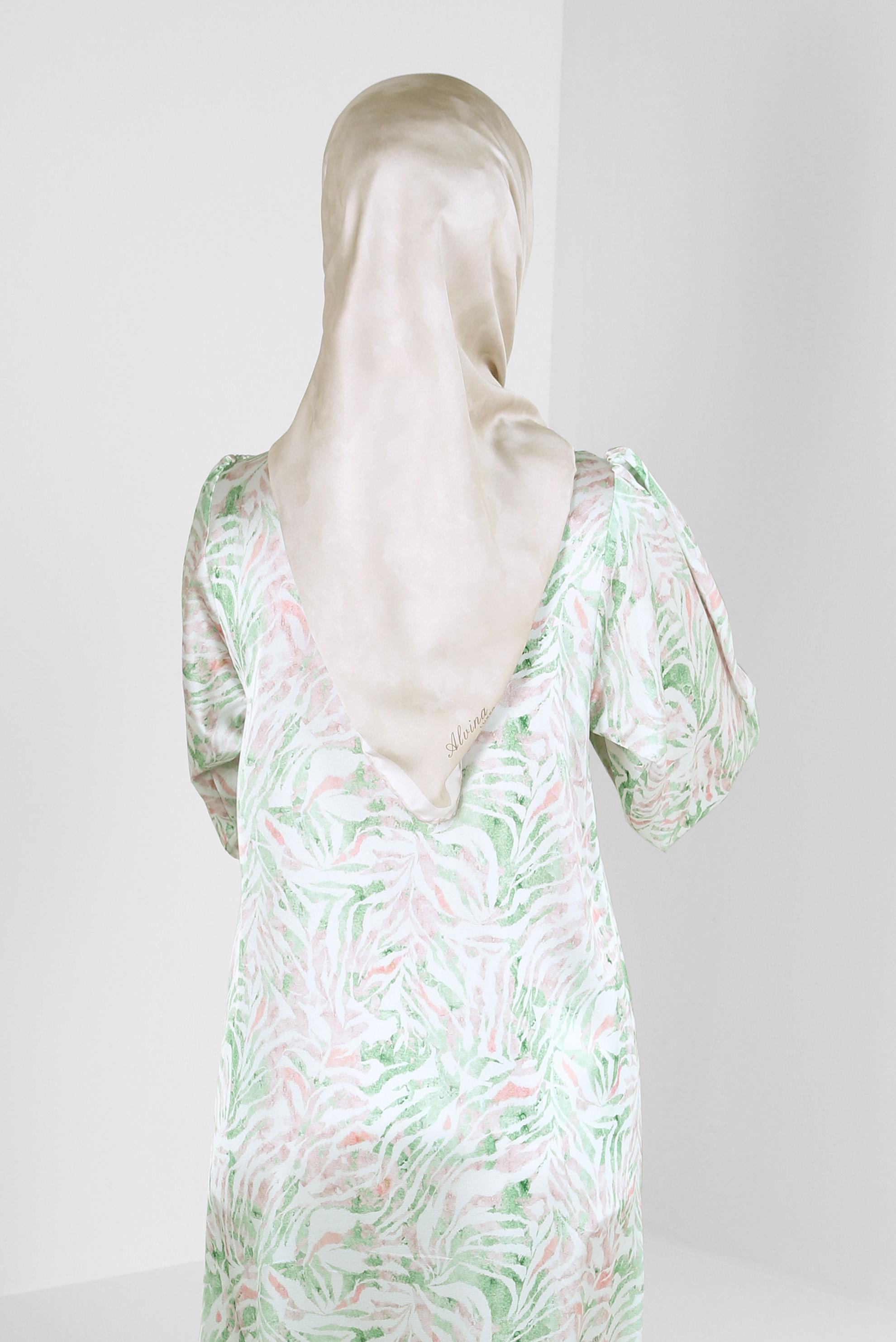 Tesettür giyim BEJ ALVİNA DİJİTAL EŞARP 8228