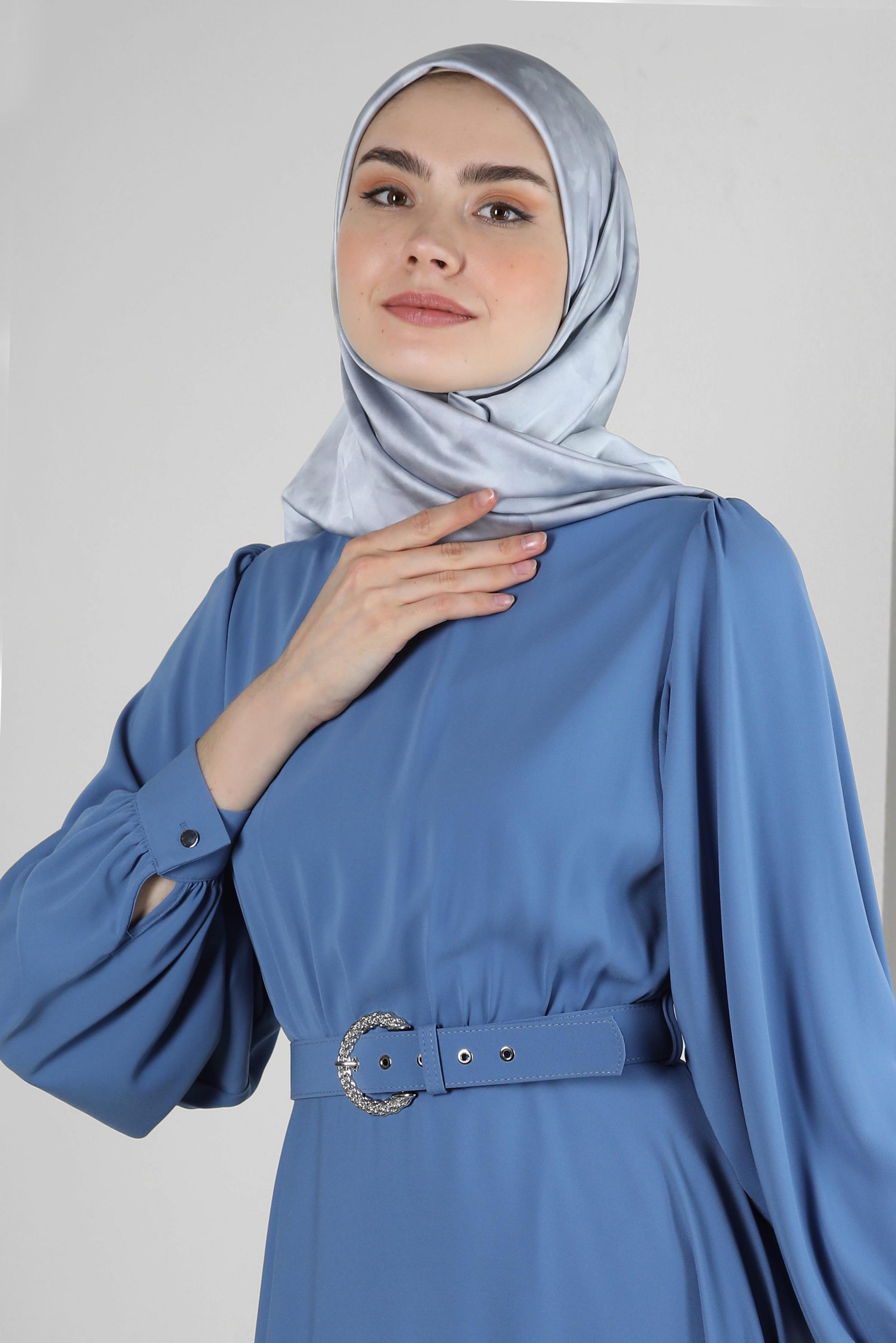 Tesettür giyim GRİ ALVİNA DİJİTAL EŞARP 8228