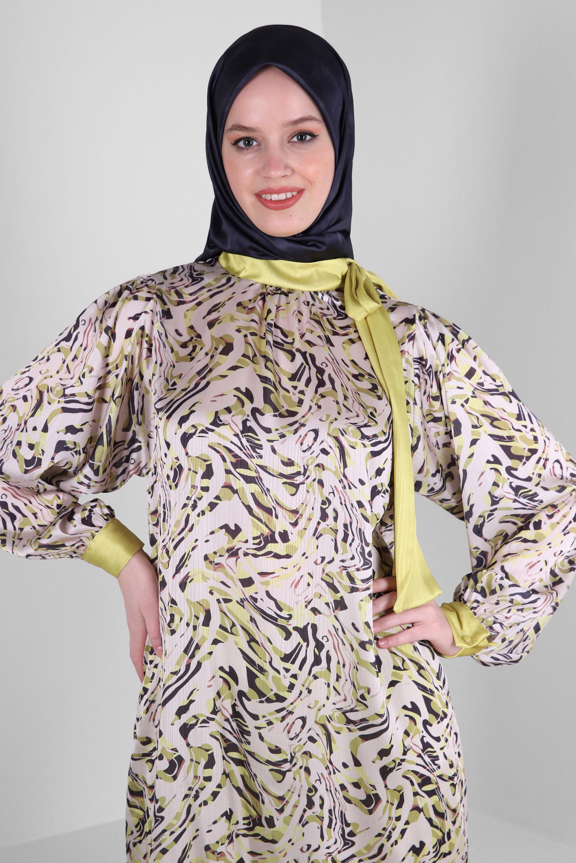 Tesettür giyim GRİ ALVİNA DİJİTAL EŞARP 8228